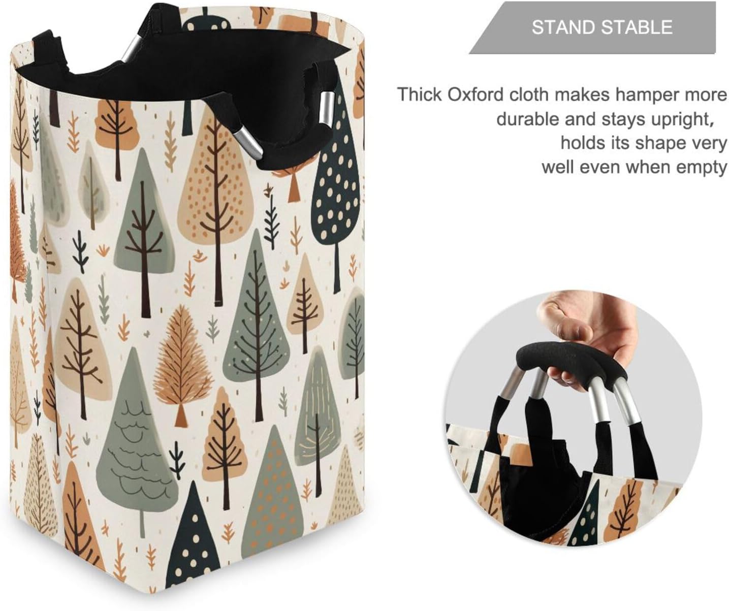 Christmas Cartoon Tree Large Laundry Hamper Waterproof with Handles, Portable Laundry Baskets Collapsible Durable Clothes Store Basket for Bathroom Bedroom