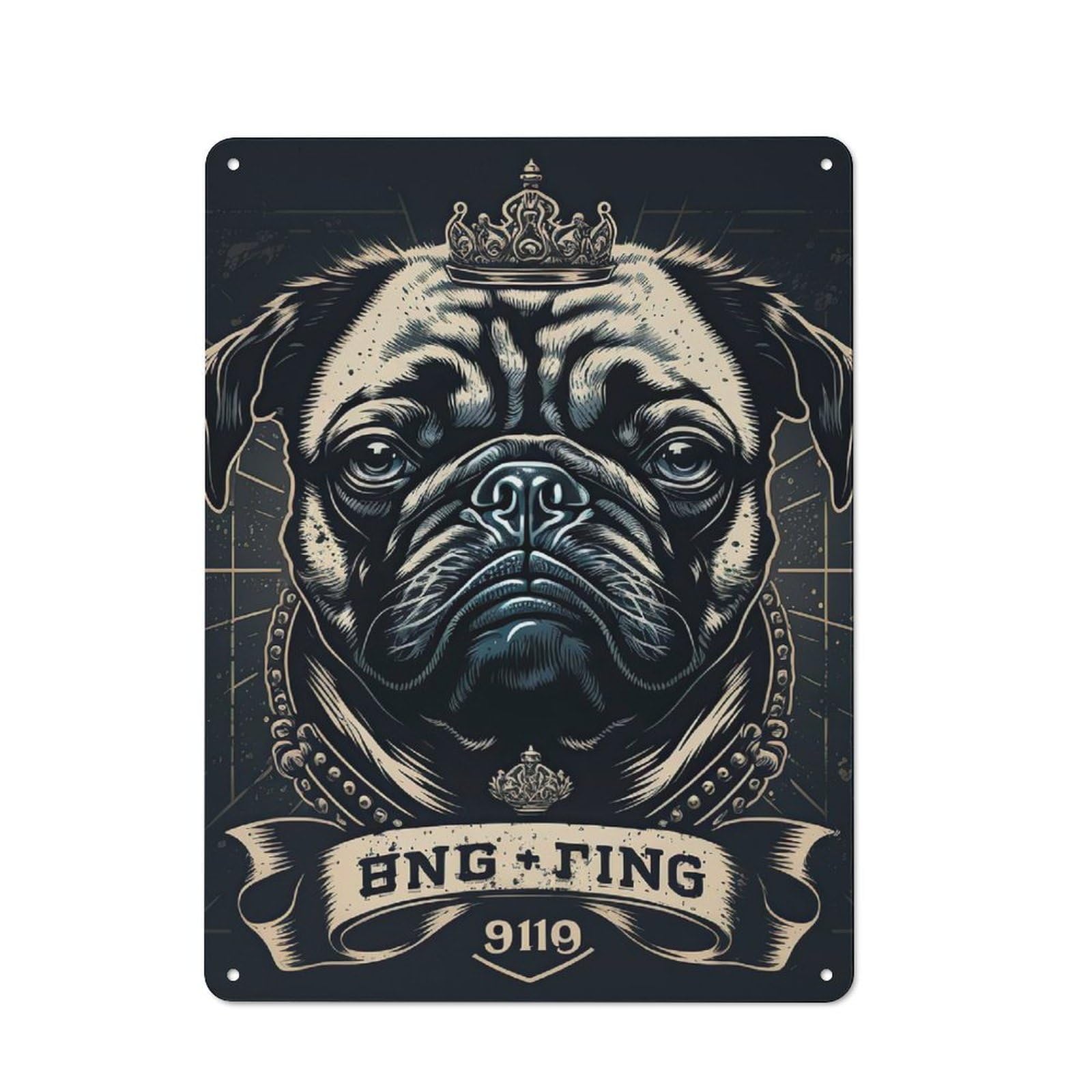 Junmoney Baby French Bulldog Printed Metal Sign 40X30cm For Hobby Room Or Studio, For Creative Interior Collectors