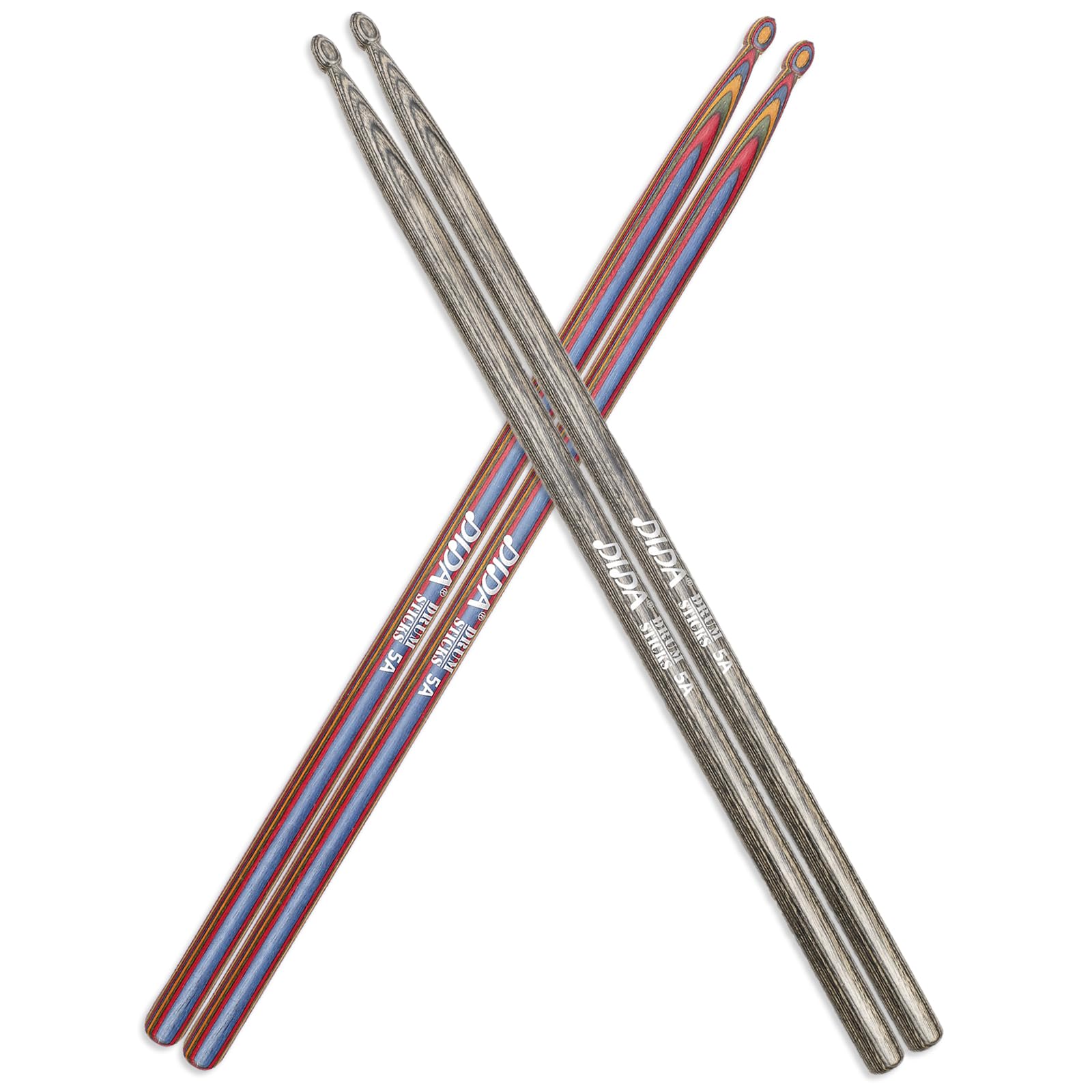 Bacchette per batteria, bacchette in legno, peso e passo costanti, resistenti e resistenti per batteria jazz, set di bacchette per batteria elettronica, per professionisti, principianti (nero e rosso