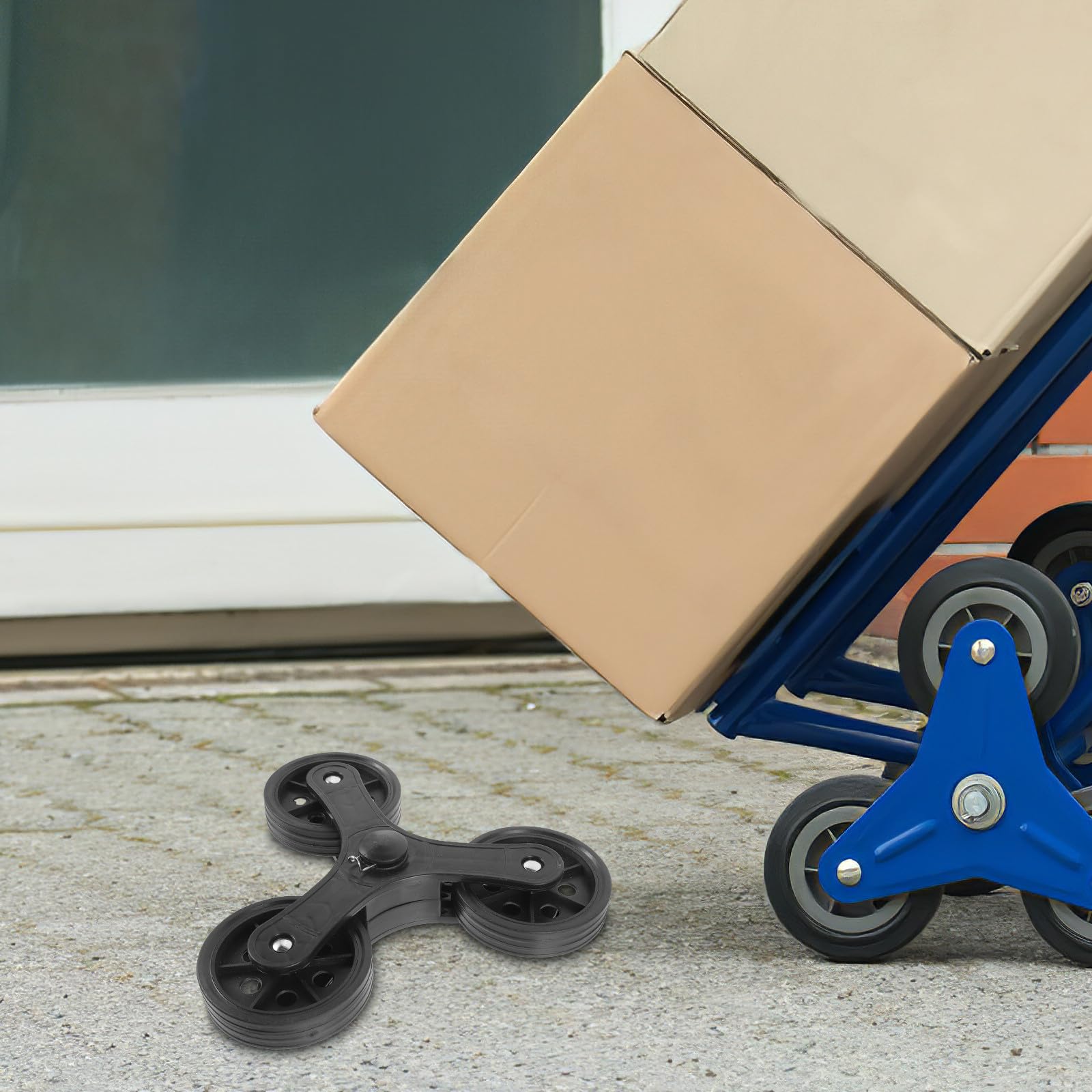 1paire Roues Triangulaires Plastiques pour Chariot de Courses avec Roulements Roues Increvables pour Escalade Escaliers Remplacement pour Chariot Caddie et Trolley Stabilité
