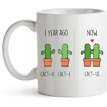 YouNique Designs 11 Ounce Funny 1st Year Dating Anniversary Mug for Boyfriend and Girlfriend White