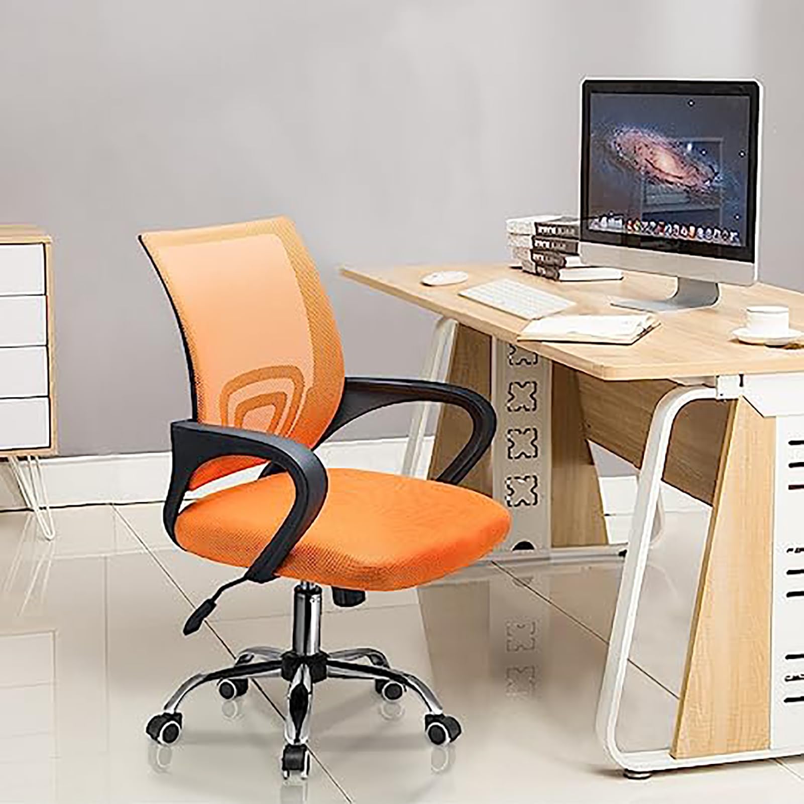 Fotel gamingowy, ergonomiczny fotel biurowy, regulowana wysokość, krzesło biurowe, obrotowy fotel komputerowy, siatkowy fotel z tkaniny do domu, konferencji, biura,B One Size