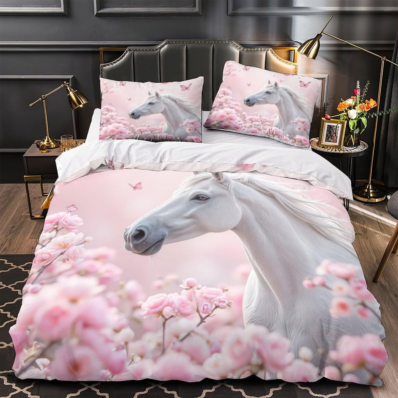 Housse de couette imprimé 3D zèbre parure de lit double 200x200