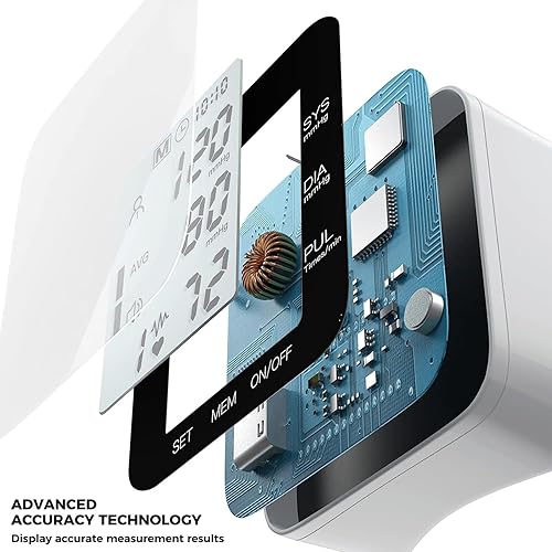 Miniatura 15 de MMIZOO Monitor de presión arterial de muñeca, pantalla LCD grande, máquina BP, puño ajustable de 5.31 a 7.68 pulgadas, automático, 99 x 2