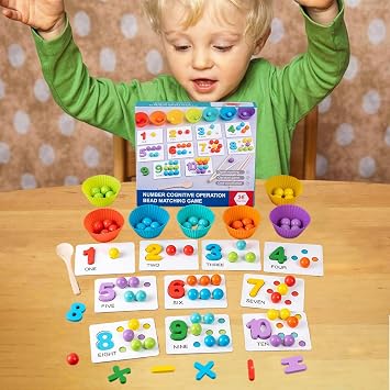 Bead Math Toy, Math Beads Number Teaching Counting Toy, Colorful Kids Sorter Activity Enhancing Number Recognition Skills for Children