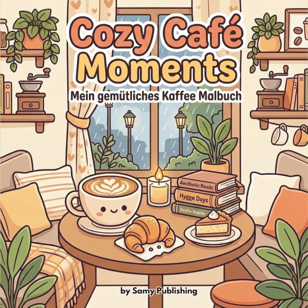 Cozy Café Moments – Mein gemütliches Kaffee Malbuch: 40 detailreiche Ausmalbilder mit gemütlichen Café- und Coffee Shop Szenen zum Entspannen und Abschalten für Jugendliche und Erwachsene