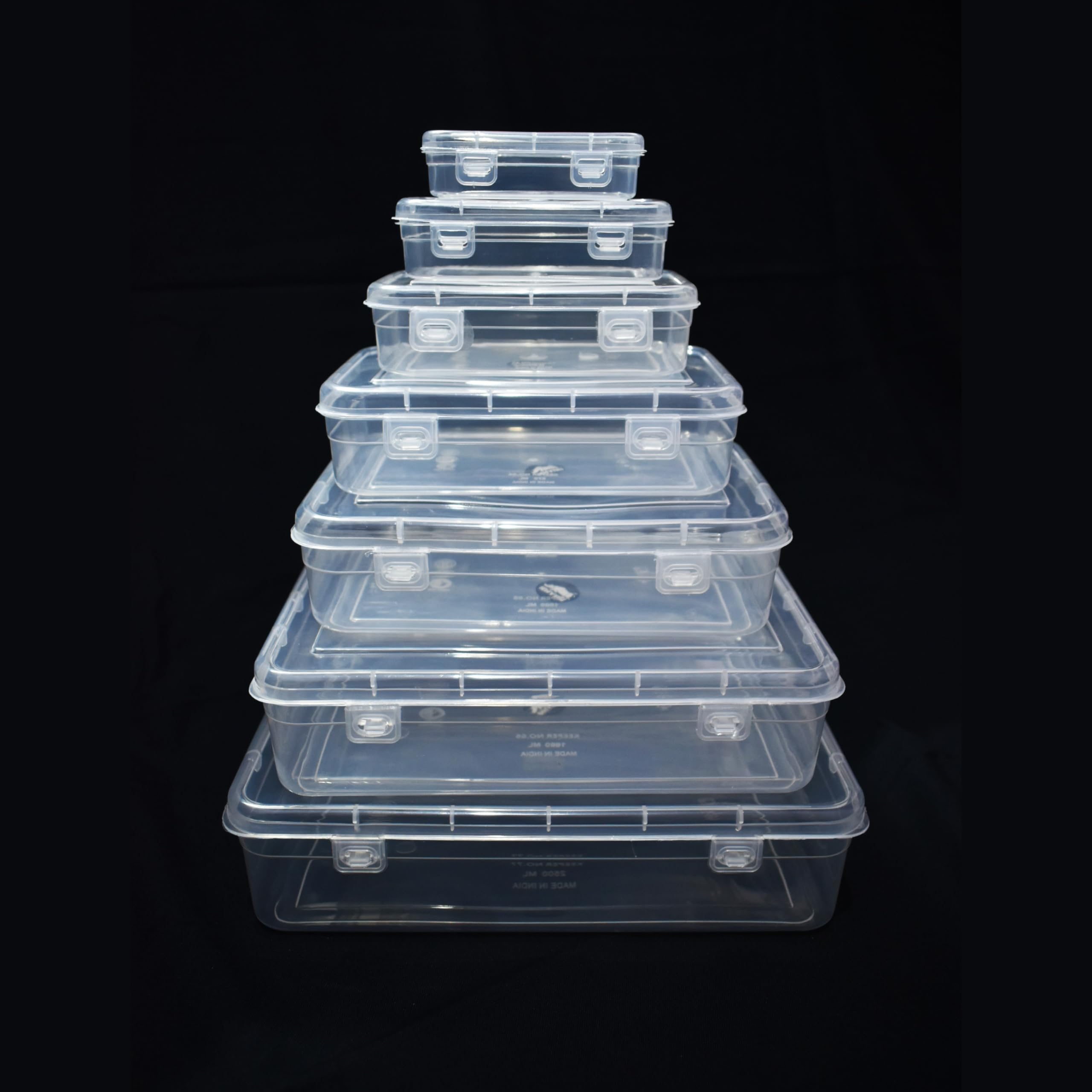Aegan Plastic boxes for storage, Set of 7 transperent organisers storage box for medicine, boutique, Art & craft. Stationery storage box.