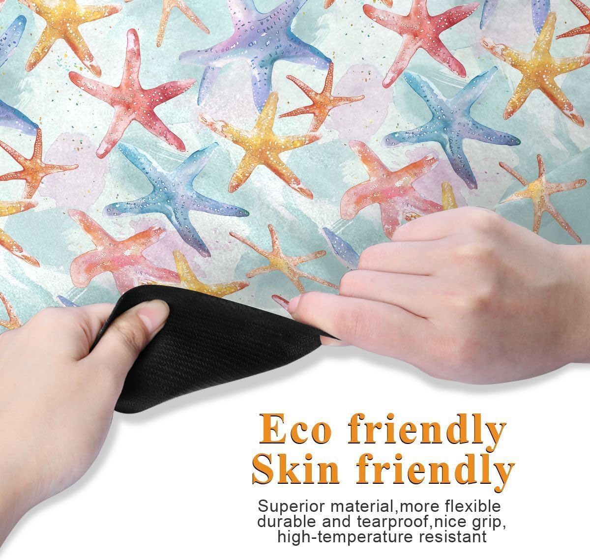 ALAZA Colorful Starfish Seamless Yoga Mat Non Slip Fitness Exercise Mat, Workout Mat for Yoga, Pilates and Floor Exercises