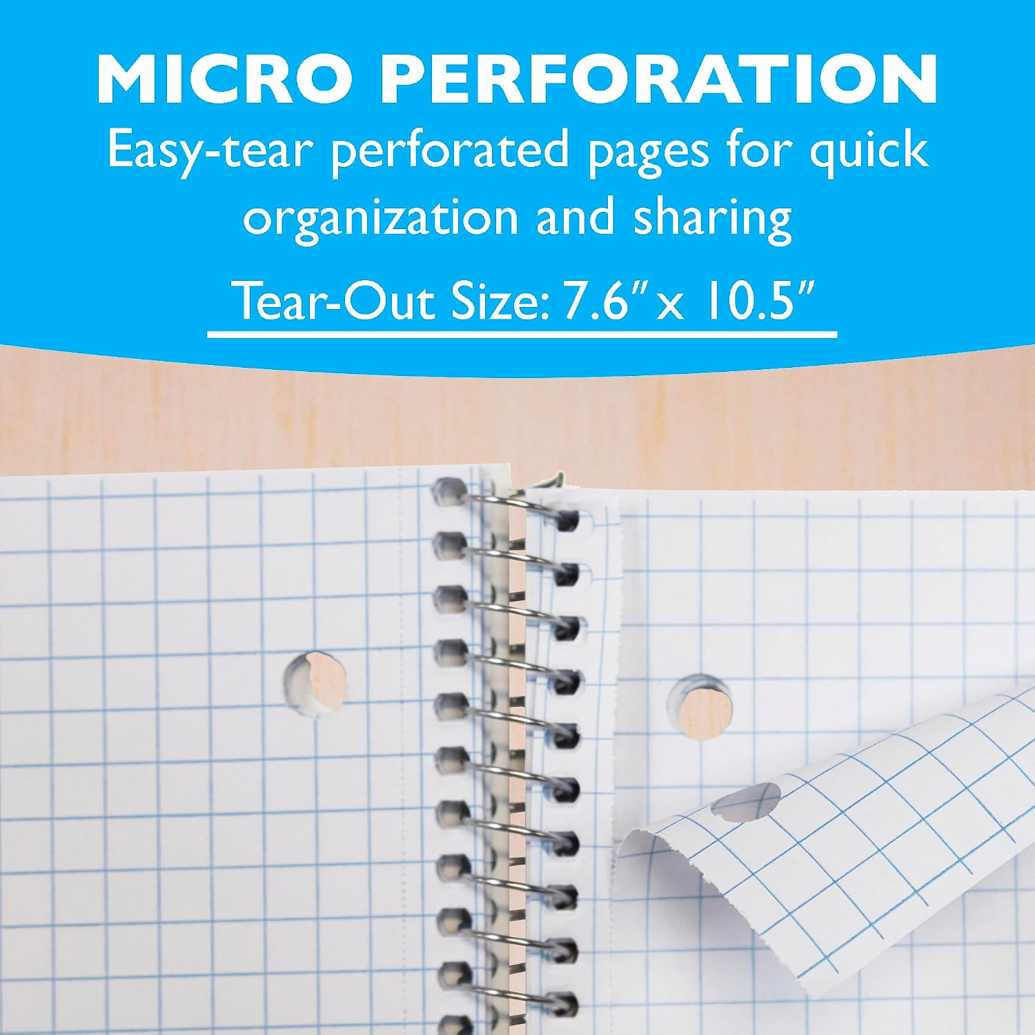 BAZIC PRODUCTS Quad-Ruled Spiral Notebook, 4 Grid, 100 Sheets, 4 Titles image 3