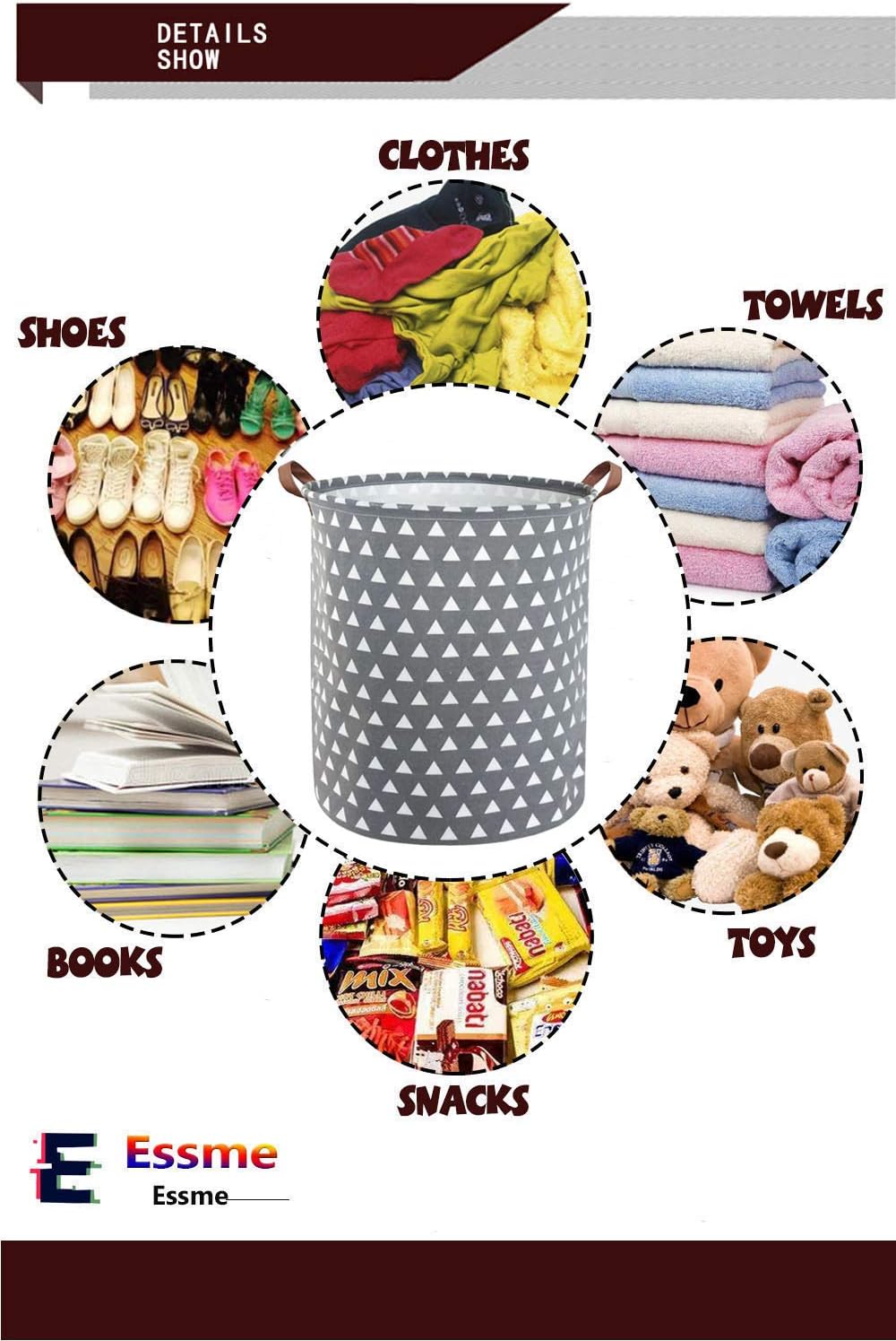 ESSME Pink Laundry Hamper,Elephant Hamper Waterproof Baby Laundry Basket for Girls, Nursery Hamper,Gift Baskets,Girls Room Decor(Pink elephant) : Baby