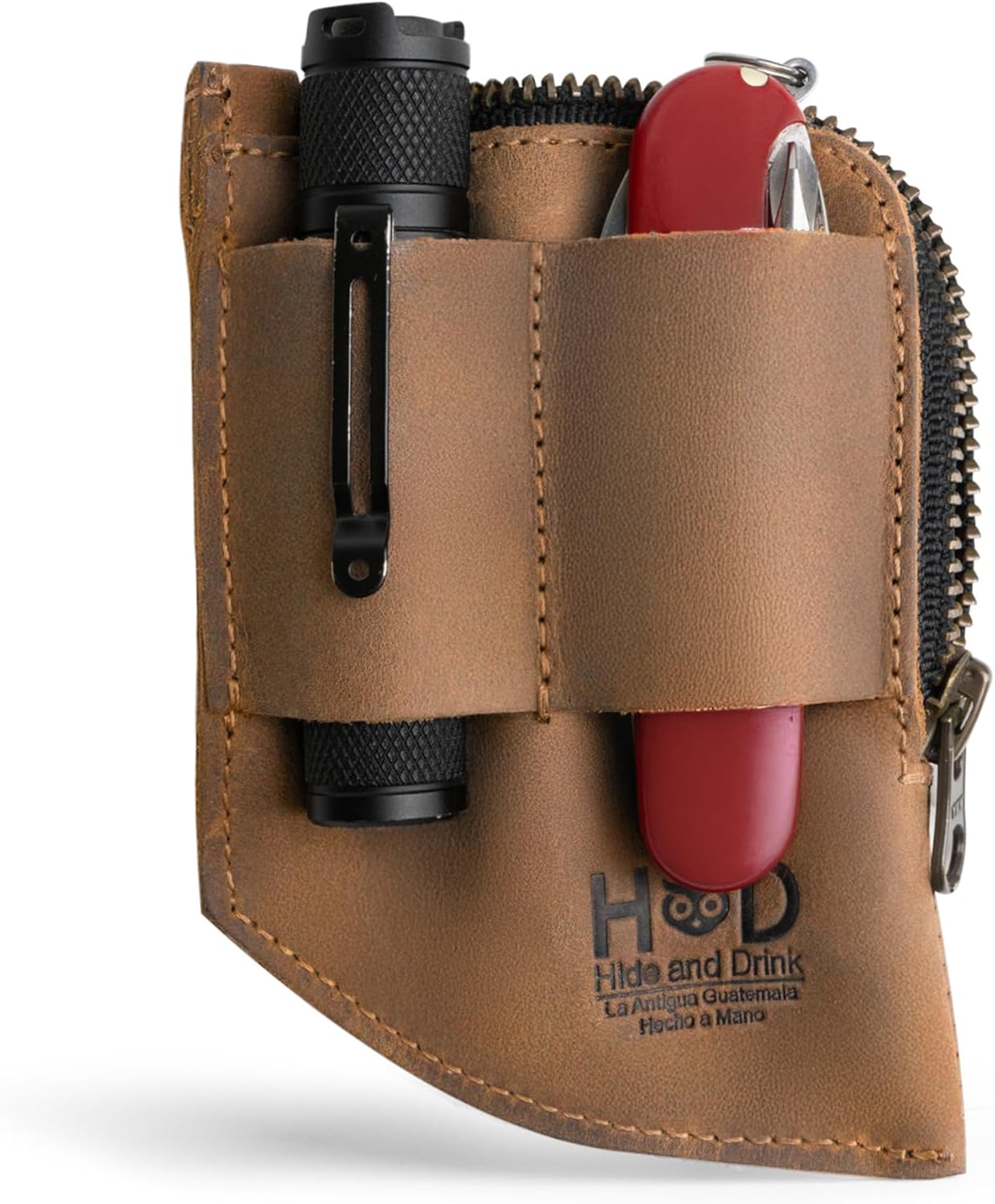 Hide & Drink, EDC Pocket Wallet, Curved Cash Organizer, Slim Front Card Holder, Money Clip, Full Grain Leather, Handmade Travel Accessories