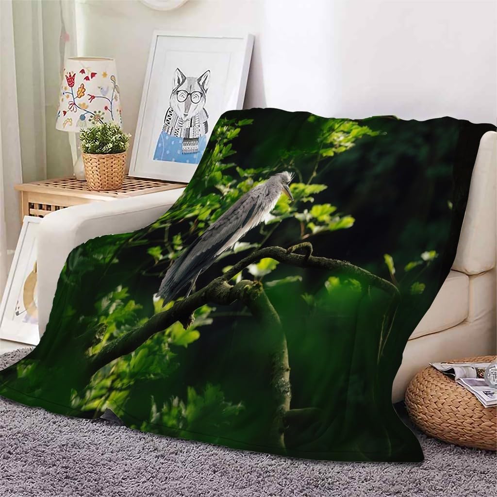 Koc leśny koc z czapli nocnej koc na łóżko pojedyncze ciepłe miękkie koce na sofę flanelowe 180 x 200 cm na wszystkie pory roku