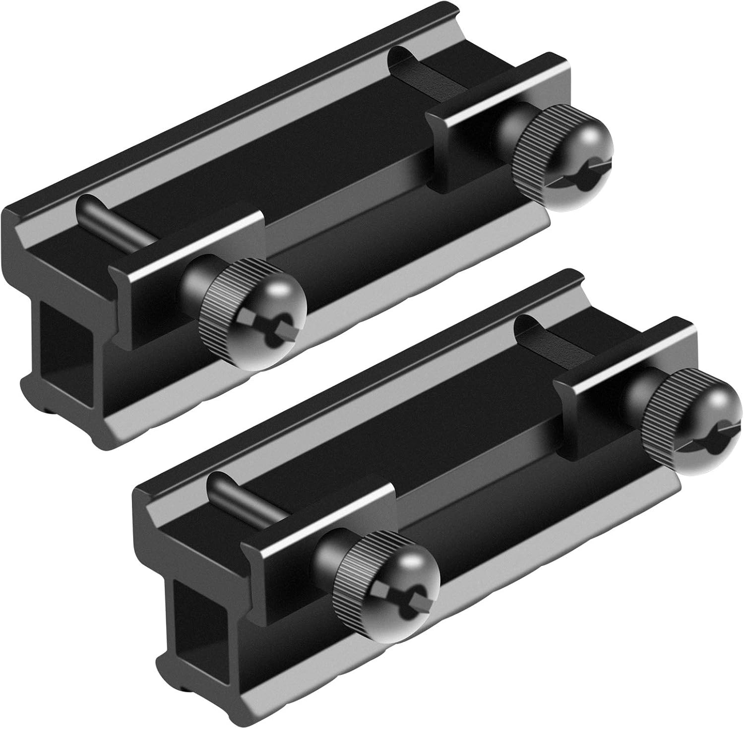 FENTUK Picatinny Riser Mounts, 1 Inch High Profile 8 Slots Picatinny Rail Riser Mount with See Through Design for Scopes Optics Red Dots Sights - 2 Pack