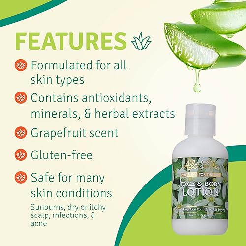 Miniatura 4 de Aloe Life - Loción facial y corporal, fórmula concentrada, hidrata la piel seca, contiene antioxidantes, minerales y extractos de hierbas, agradable