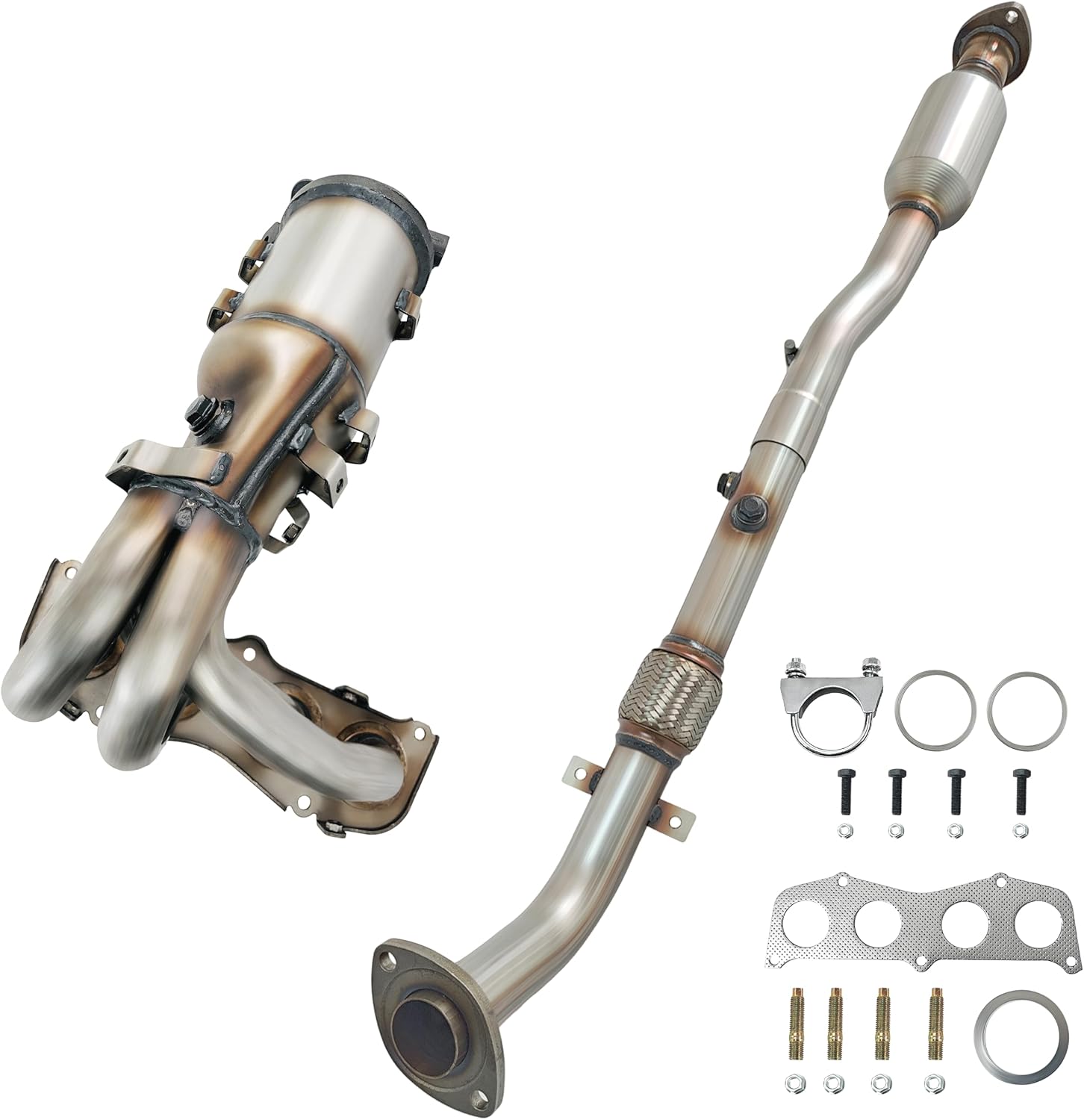 Front&Rear Catalytic Converter Compatible with Toyota Camry 2.4L l4 2007-2009, Solara 2.4L l4 2006-2008 (EPA Compliant)