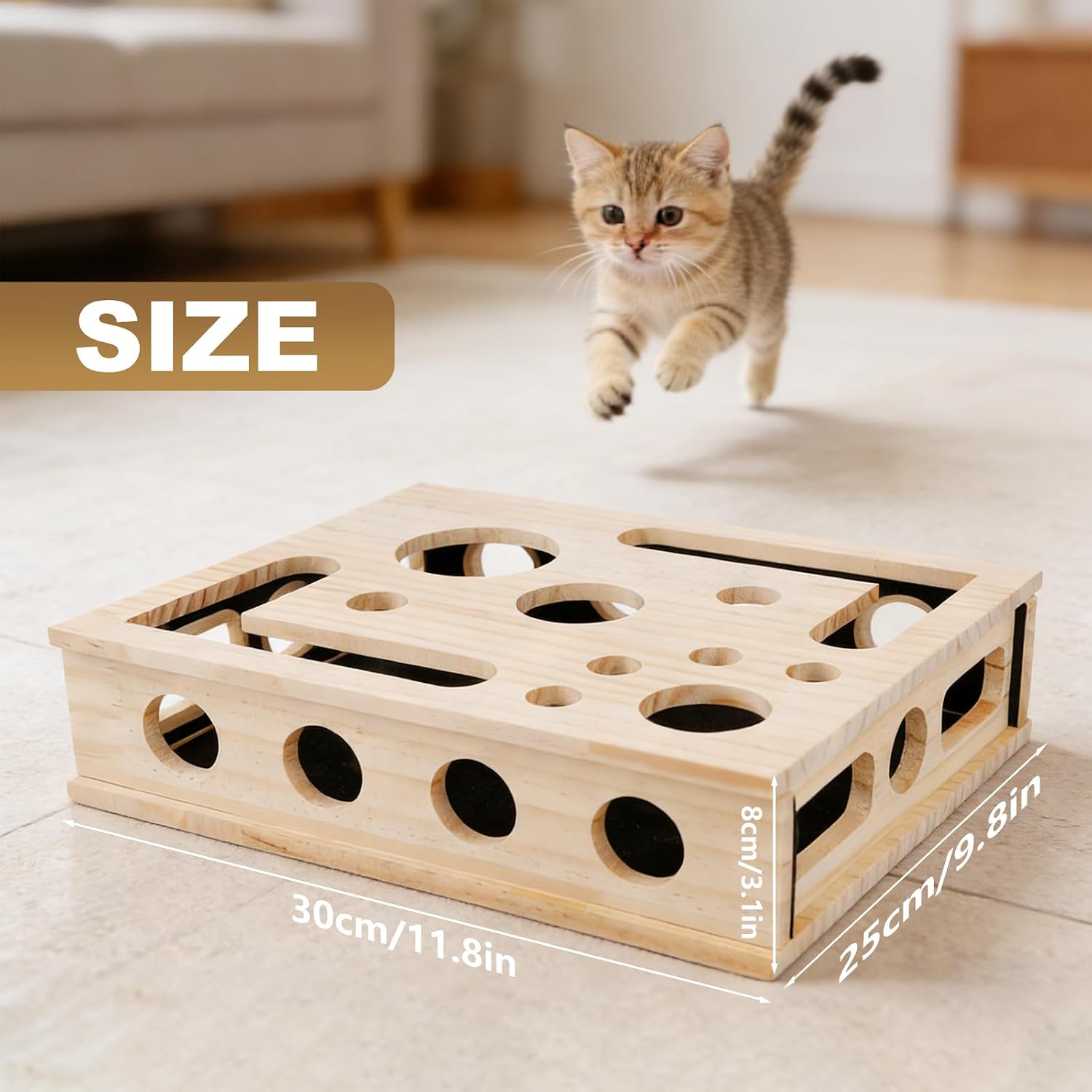 2026 New Cat Scratch Puzzle Enrichment Box, Nail File Stress Free Alternative with Sandpaper Cat Nail File Box Alternative to Clippers and Grinders Gift for Cats Hating Having Nails Trimmed image 2