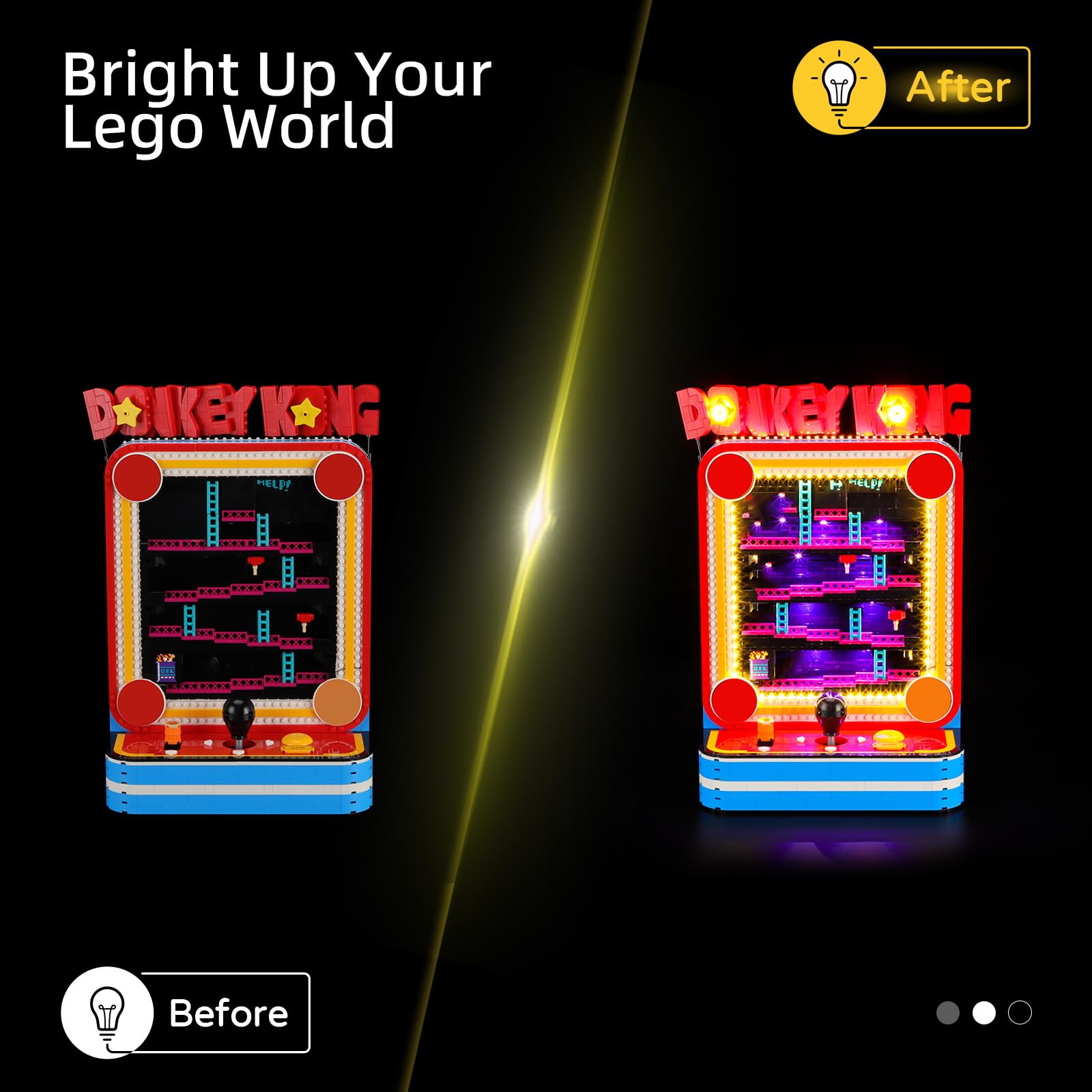 YEABRICKS Światło LED do modelu klocków Lego-72051 Donkey Kong Arcade (zestaw nie jest dołączony)