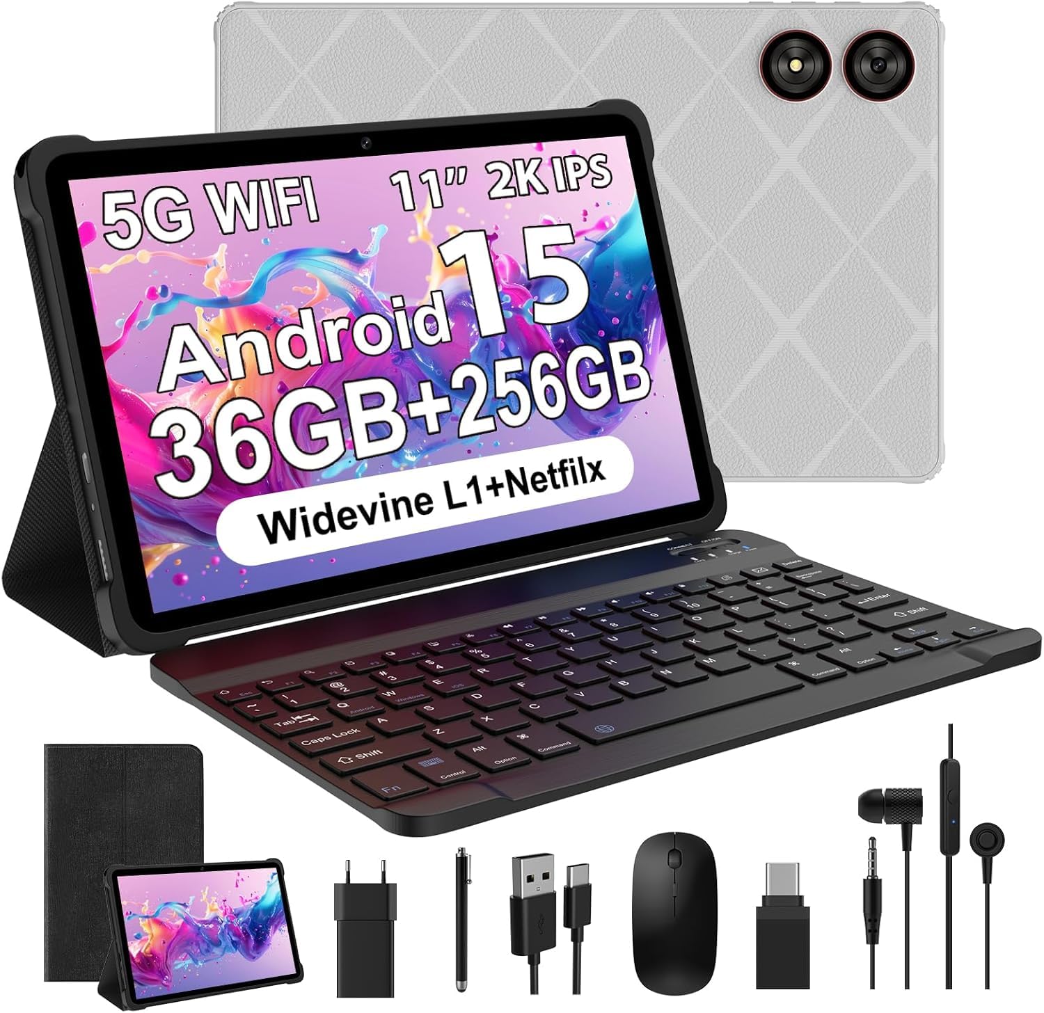 Tablet 11 Inch Android 16, 2K Display, 256GB ROM, 2TB TF Expand