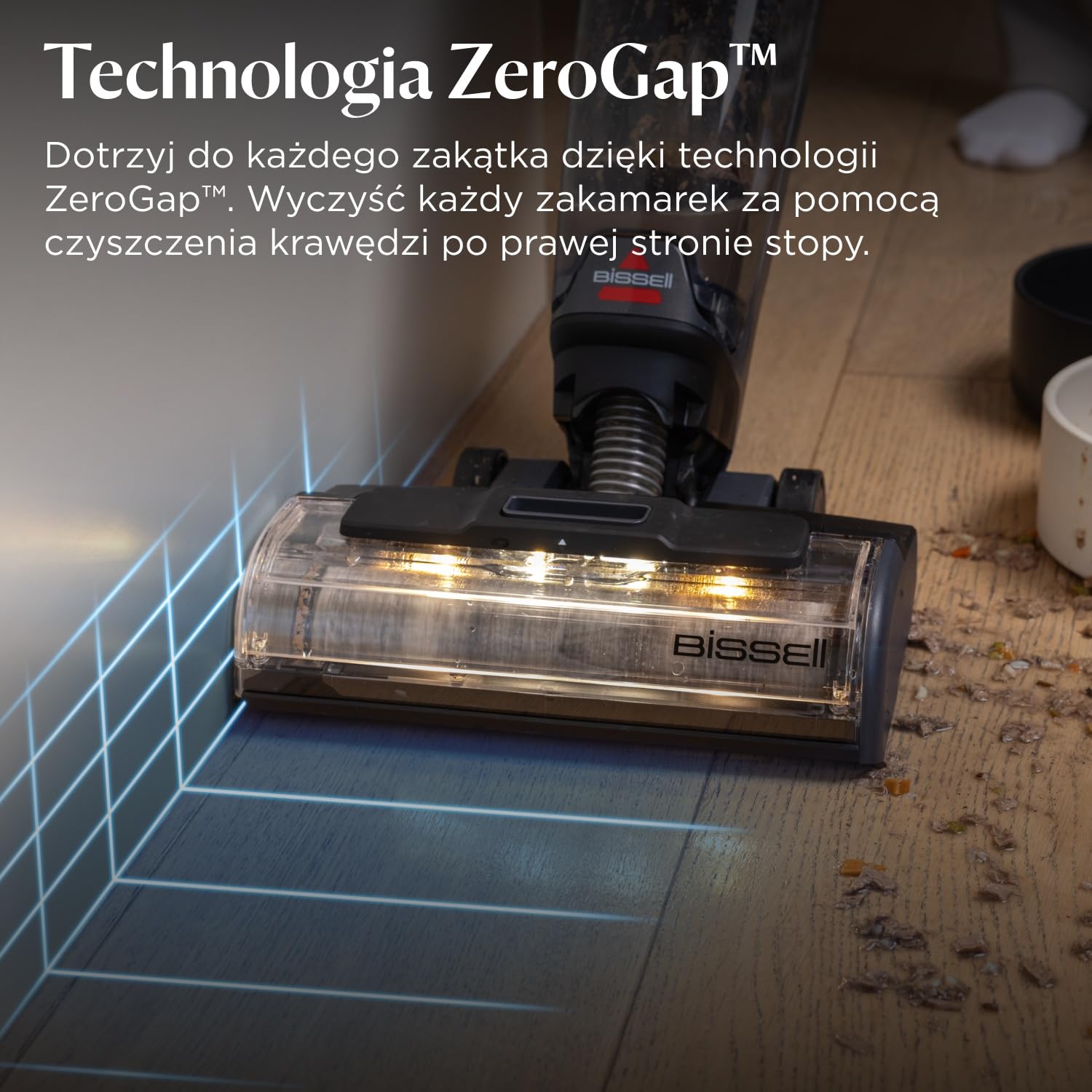 BISSELL CrossWave HydroScrub Odkurzacz Bezprzewodowy Mokro i Sucho 4283N | Do czyszczenia na mokro i sucho, 45 min pracy, z funkcją czyszczenia przy krawędziach, lampy LED