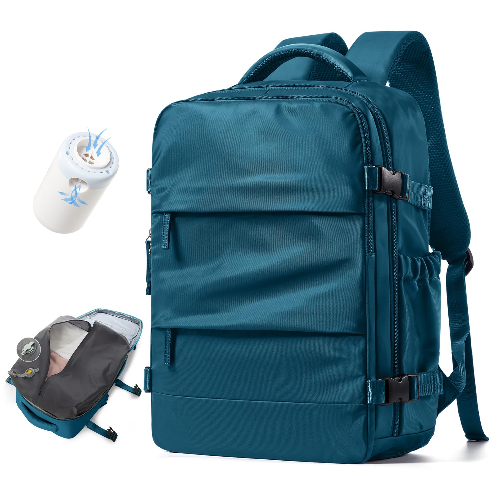 BJLFS Borse da Cabina per Ryanair 40x30x20 Zaino Wizzair Sottovuoto da viaggio 40x20x25 Bagaglio a Mano con compressione sottovuoto,Zaino Easyjet 45x36x20,Zaini Casual per laptop da 14 pollici