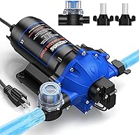 CrestWave 7GPM 70PSI 110V Self-Priming Diaphragm Water Pump, Upgraded 5-Chamber with Pressure Switch for RV, Home, Irrigation