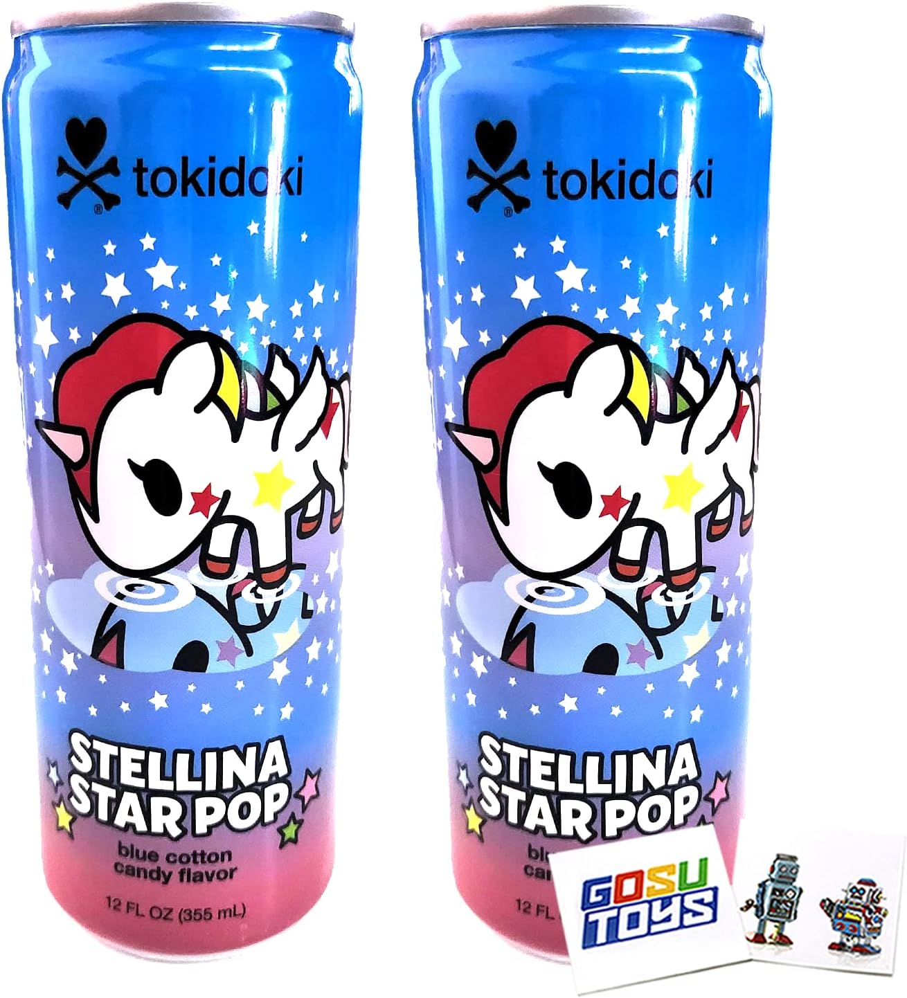 Gosu ToysTokidoki Stellina Star Pop Blue Cotton Candy Flavor Drink (2 Pack) with 2 Stickers