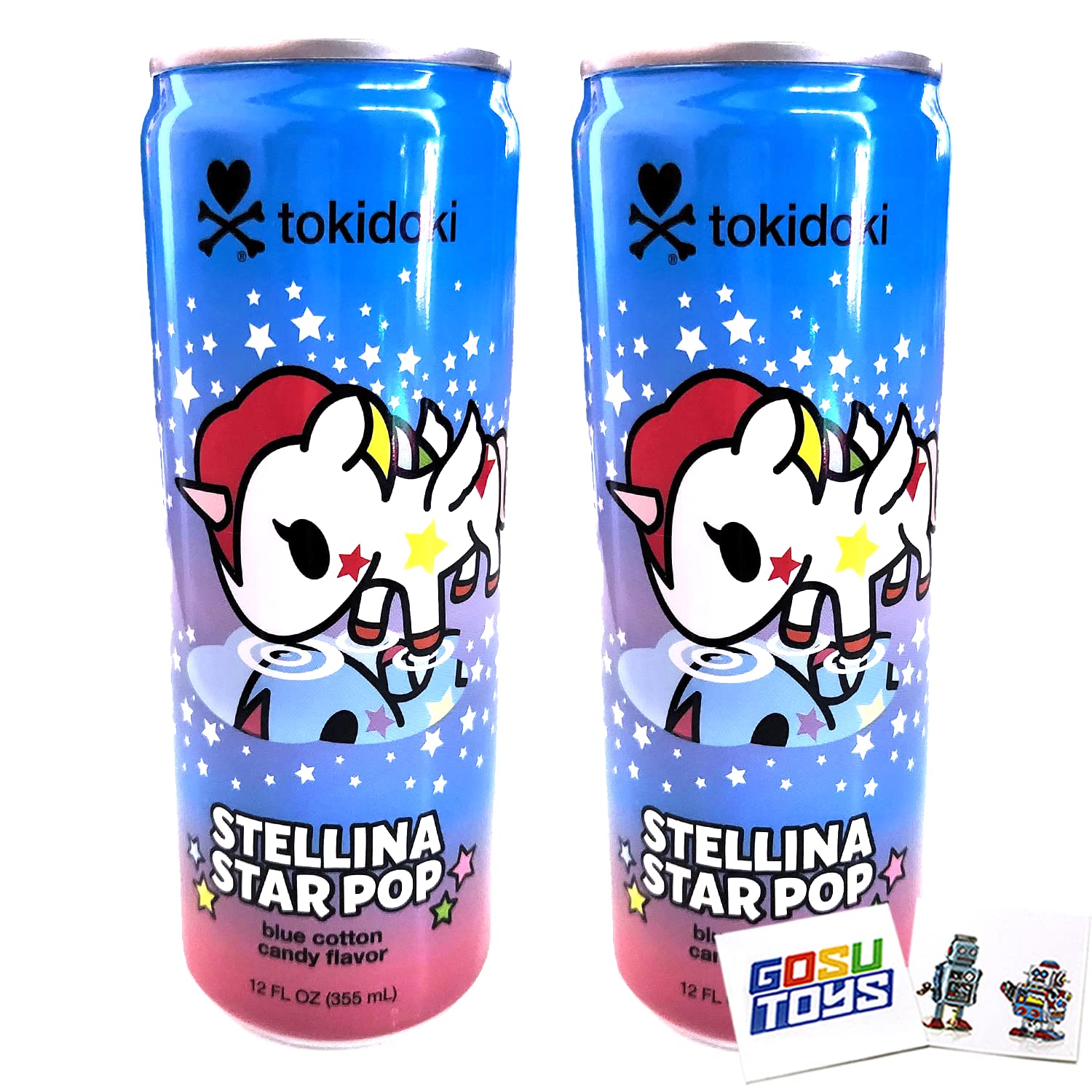 Gosu ToysTokidoki Stellina Star Pop Blue Cotton Candy Flavor Drink (2 Pack) with 2 Stickers