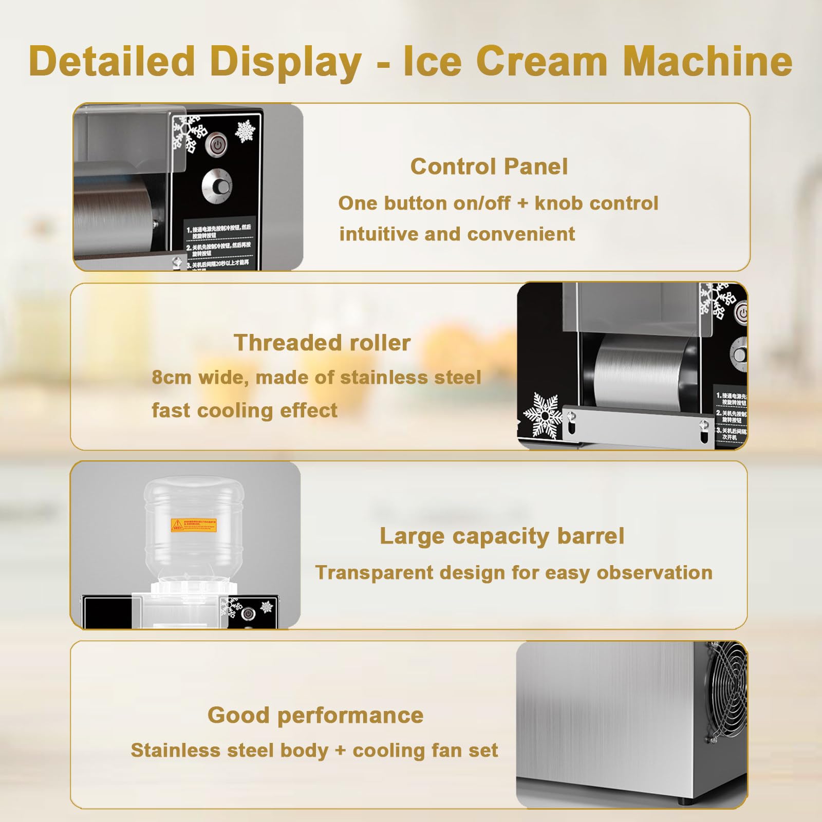 Machine À Glace Pilée Commerciale Automatique 60 Kg/24 H, avec Réglage De La Vitesse Et Seau De 2 L, pour Smoothies, Lait, Glaces Et Cafés