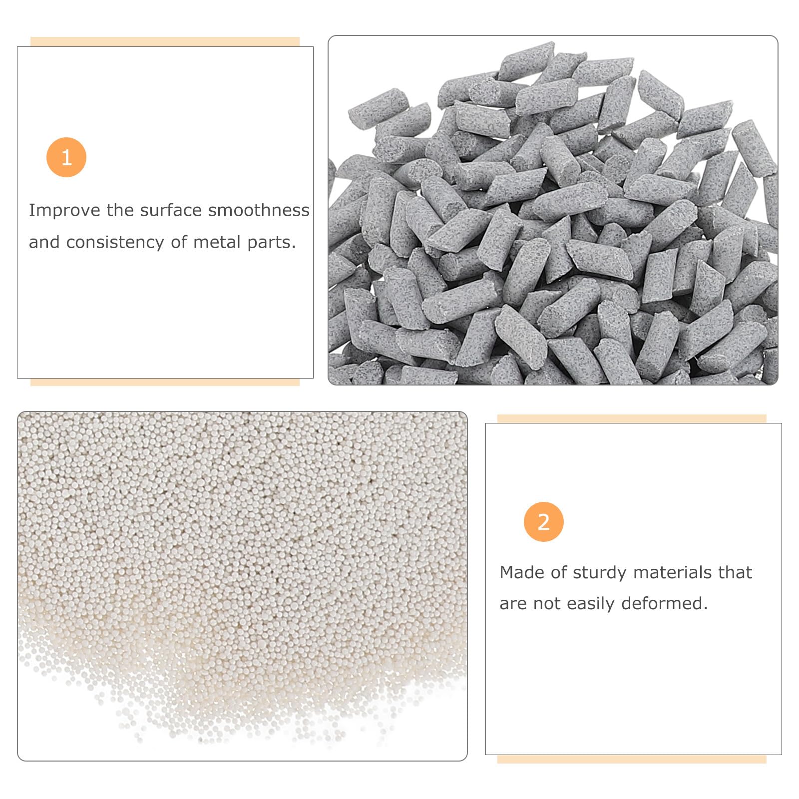 Zerodeko 2 sacchetti di abrasivo per lucidatura di pietre - Graniglia per lucidatura a burattatura - Materiale di riempimento per burattatura ceramica - Materiale fai-da-te per sbavatura di pietre per