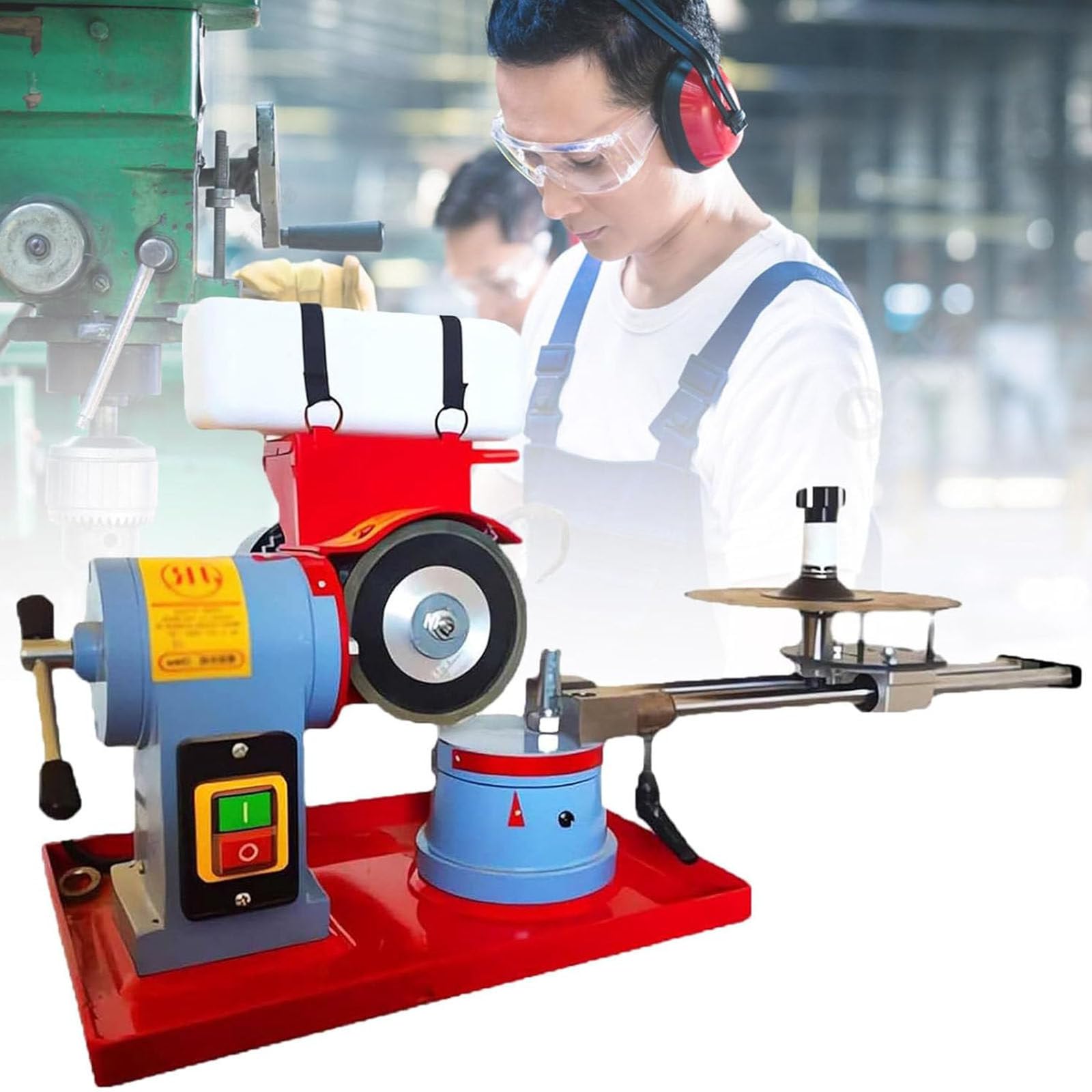 Afilador Hojas Sierra Circular,Máquina Afiladora Hojas Sierra Circular,Rectificadora Hojas Sierra 2850 RPM con 5 Centrajes,Muela Abrasiva Hojas Sierra con Punta Carburo,550W