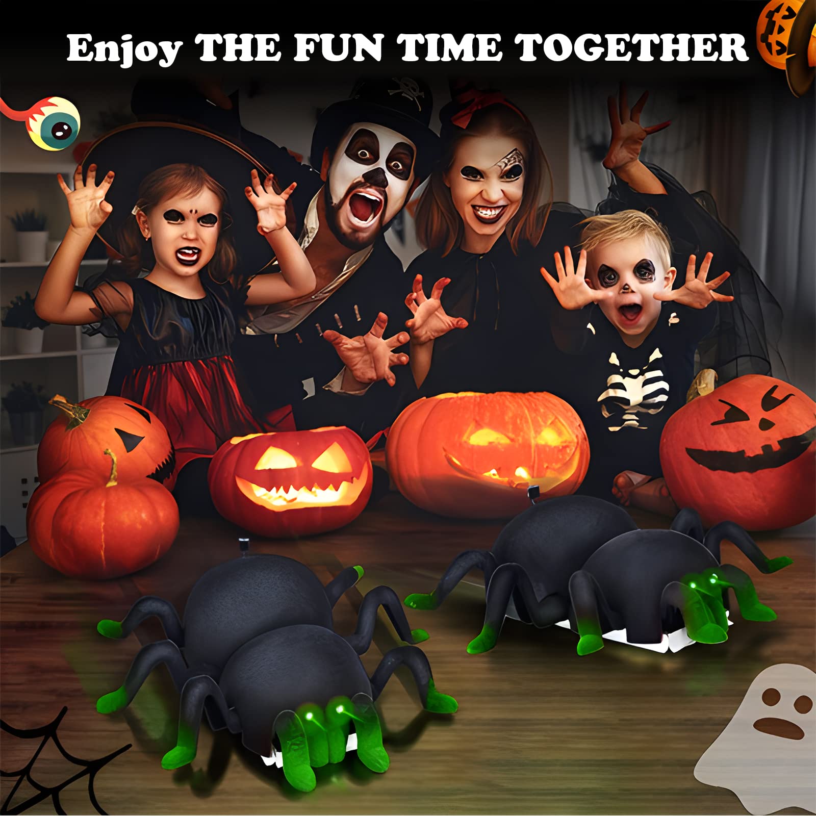 OBEST Ferngesteuerte Spinne Spielzeug mit Wandkletterfunktion, Wand und Boden Dual-Mode Halloween Spinnen mit 360°Rotation, Streich Spielzeug für Mädchen Jungen Party Halloween Weihnachten, Geschenk