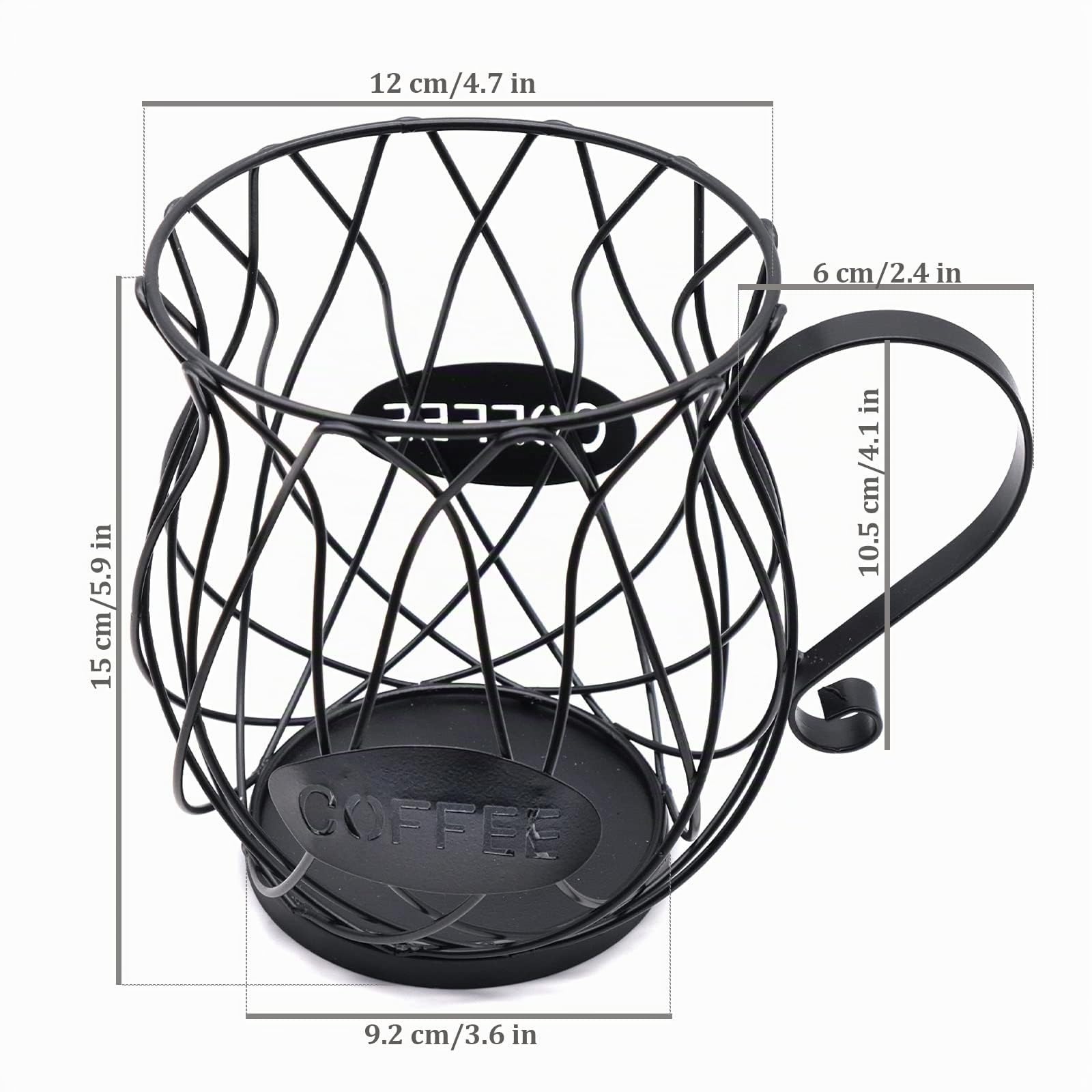 Cestello Portaoggetti per Caffè,Cestello Porta caffè Porta Capsule caffè con Manico,Porta Cialde da Caffè,Tazzone Porta Cialde Caffè per Bancone, Casa, Ufficio