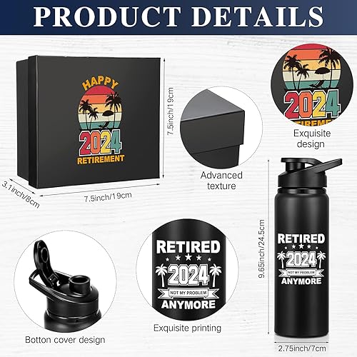 Miniatura 9 de Sieral Juego de regalo de jubilación para hombres y hombres, regalos para jubilados, incluye vaso, gorra de béisbol, calcetines y llavero con caja