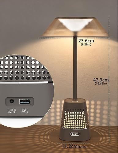 Miniatura 4 de Lámpara de mesita de noche para dormitorio con puerto de carga USB, luz de control táctil para lectura de escritorio, lámpara de mesita de noche