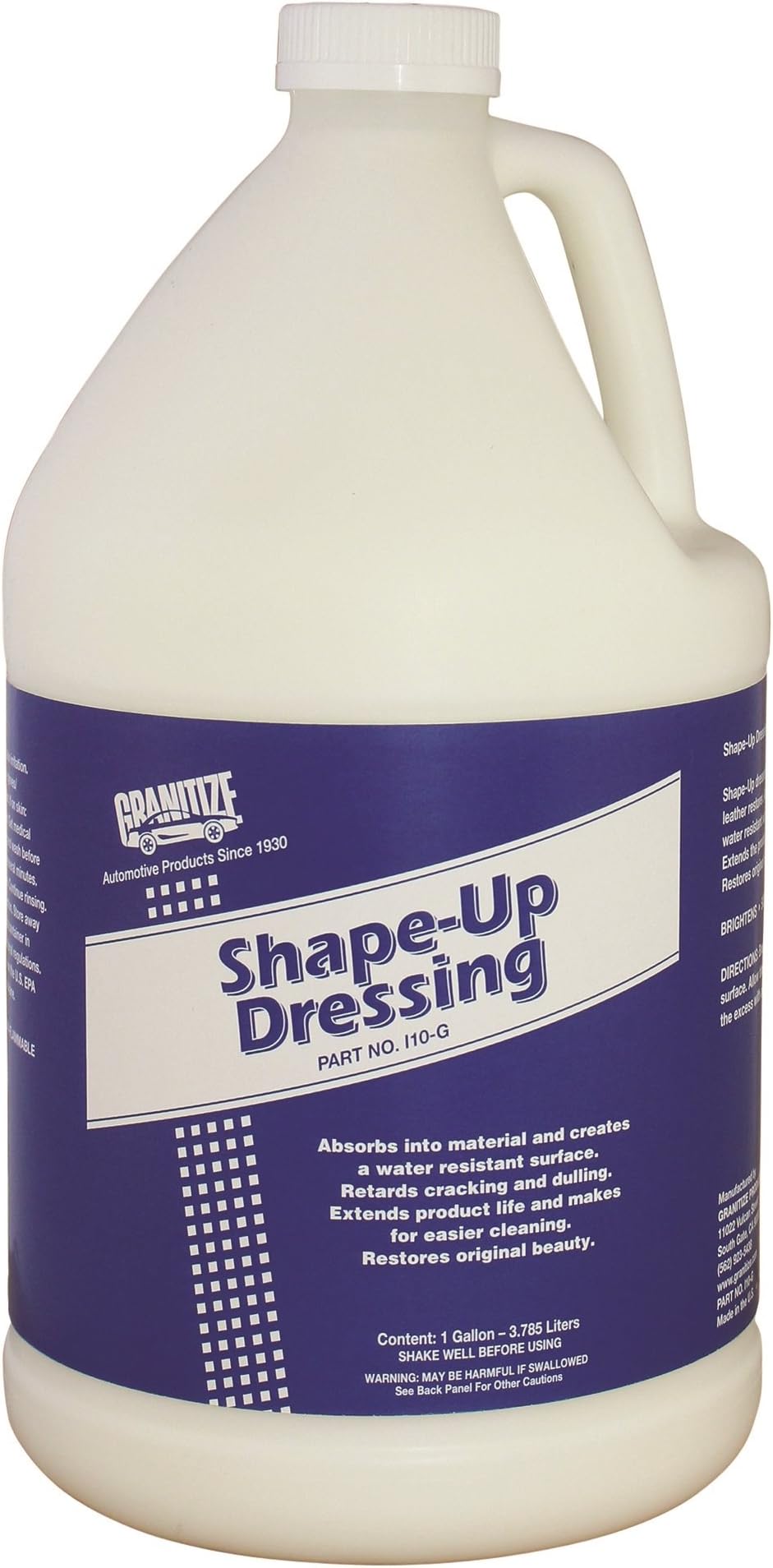I-10 Auto Shape Up Rubber-Plastic-Vinyl Dressing - 1 Gallon