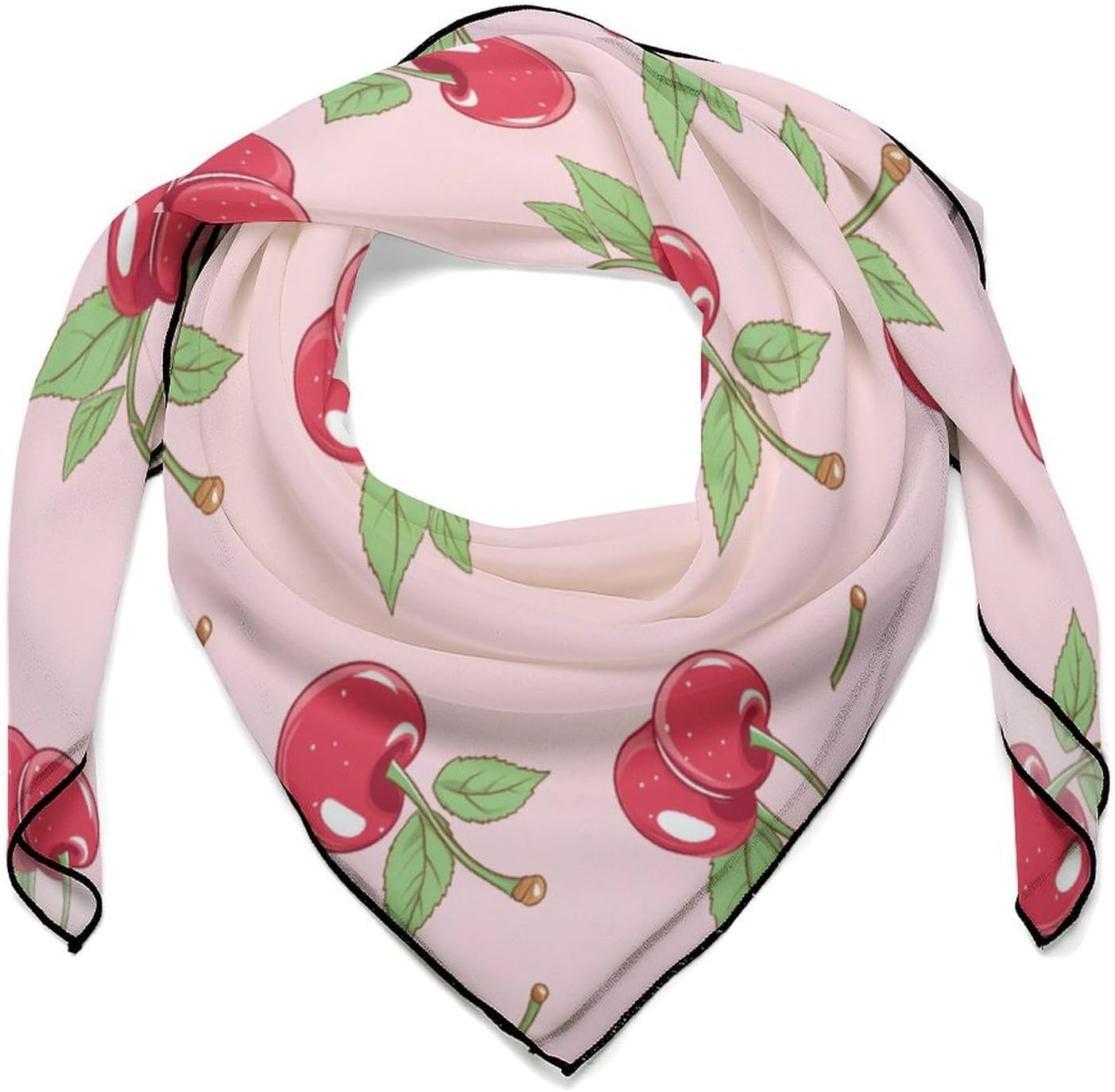 Cherryfruit Bandana Fashion Head Scarf Square Silk Scarf Print Neck Hair Scarfs for Women Men Gifts