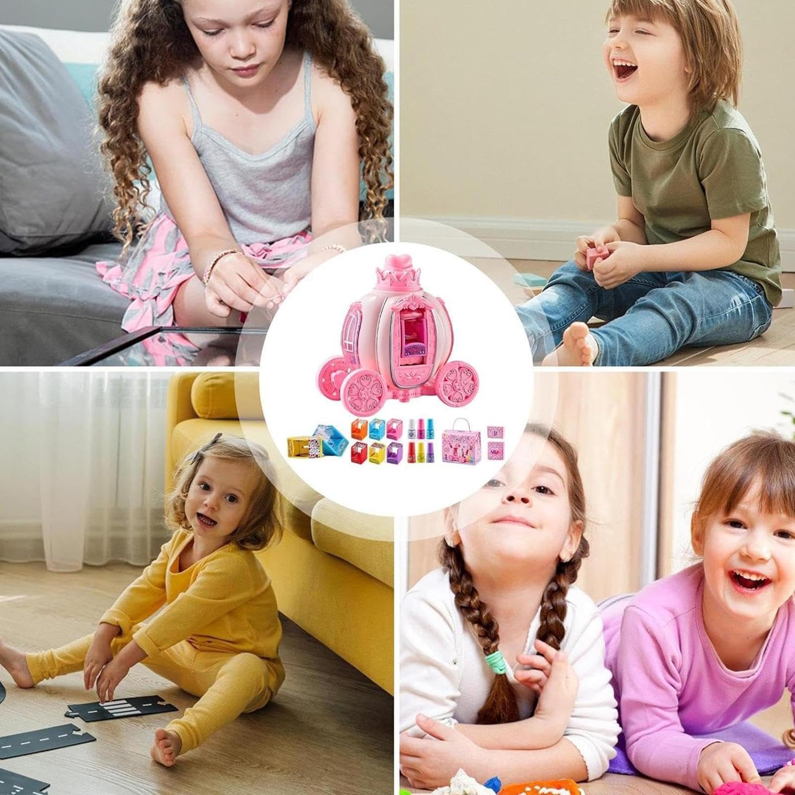 Kit De Uñas para Niñas con De Almacenaje Secado Rápido Al Agua Pelable