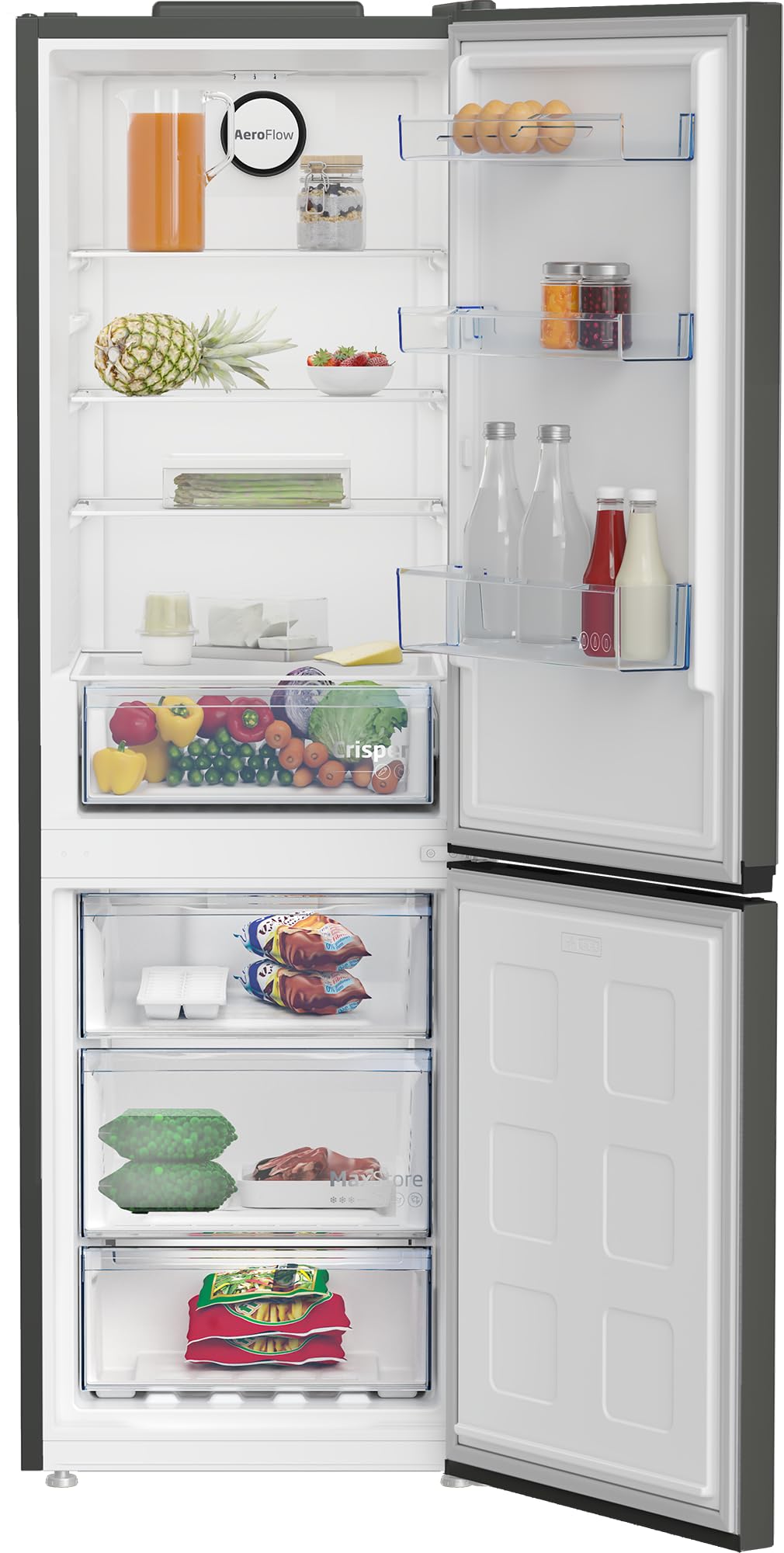 Beko B1RCNE364G: frigorífico combi No Frost 186 cm, 316 L, clase E | NeoFrost Dual Cooling + HarvestFresh