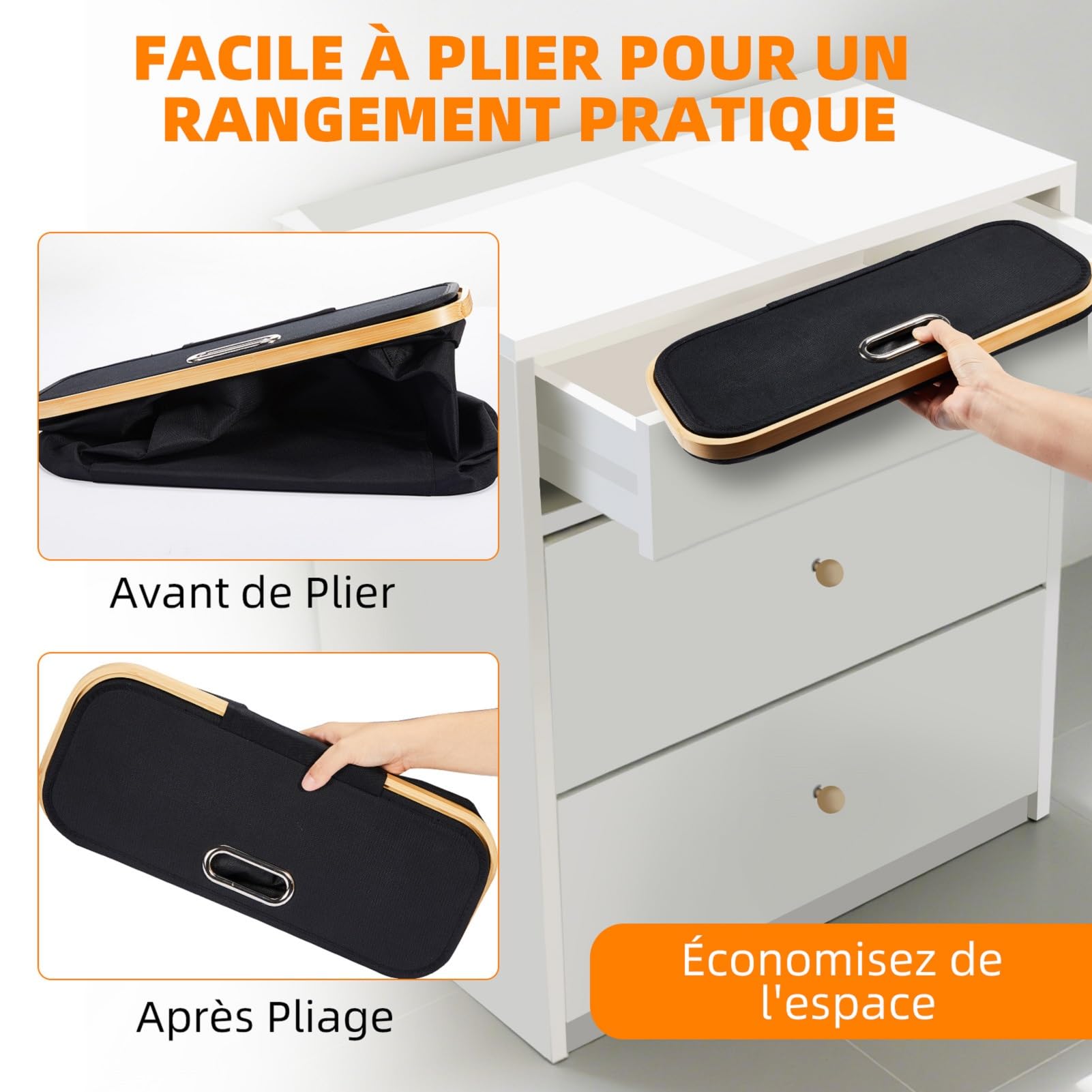 OUSFOT Rangement Papier Toilette, 32L Boite Range Papier Toilette Panier Papier Bambou Peut Contenir 12 Rouleaux de Convient aux Toilettes et aux Douches