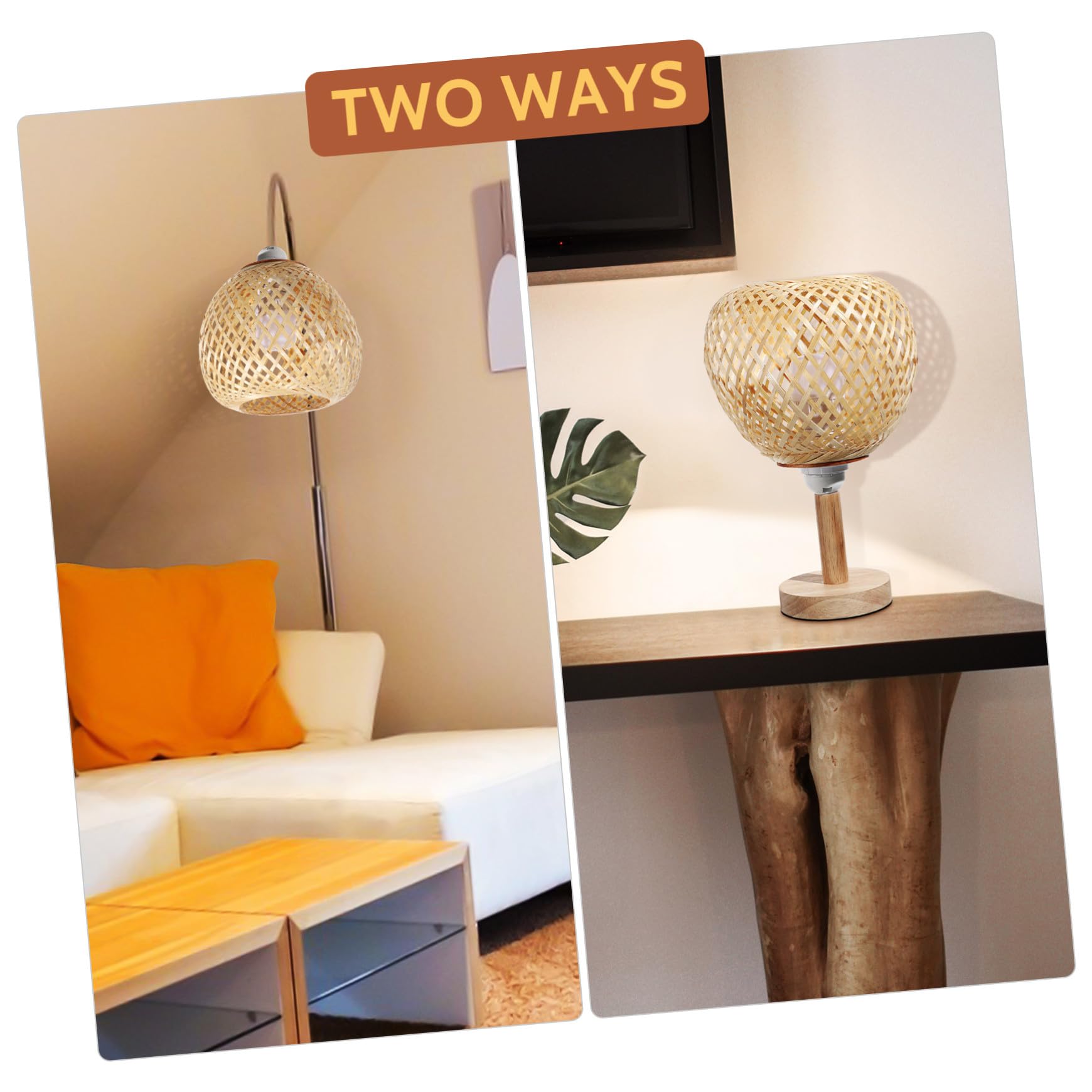 Gatuida Pantalla De Lámpara Tejida De Bambú Natural Tamaño Mediano Sombra Para Lámpara De Techo Iluminación Sin Deslumbramiento Colgantes Decoración Para Sala y Comedor