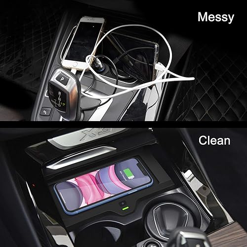 Miniatura 7 de CarQiWireless Cargador inalámbrico de coche para BMW X3 G01 2018-2021 2022 2023 BMW X4 2019 2020 2021 2022 2023 accesorios almohadilla de carga