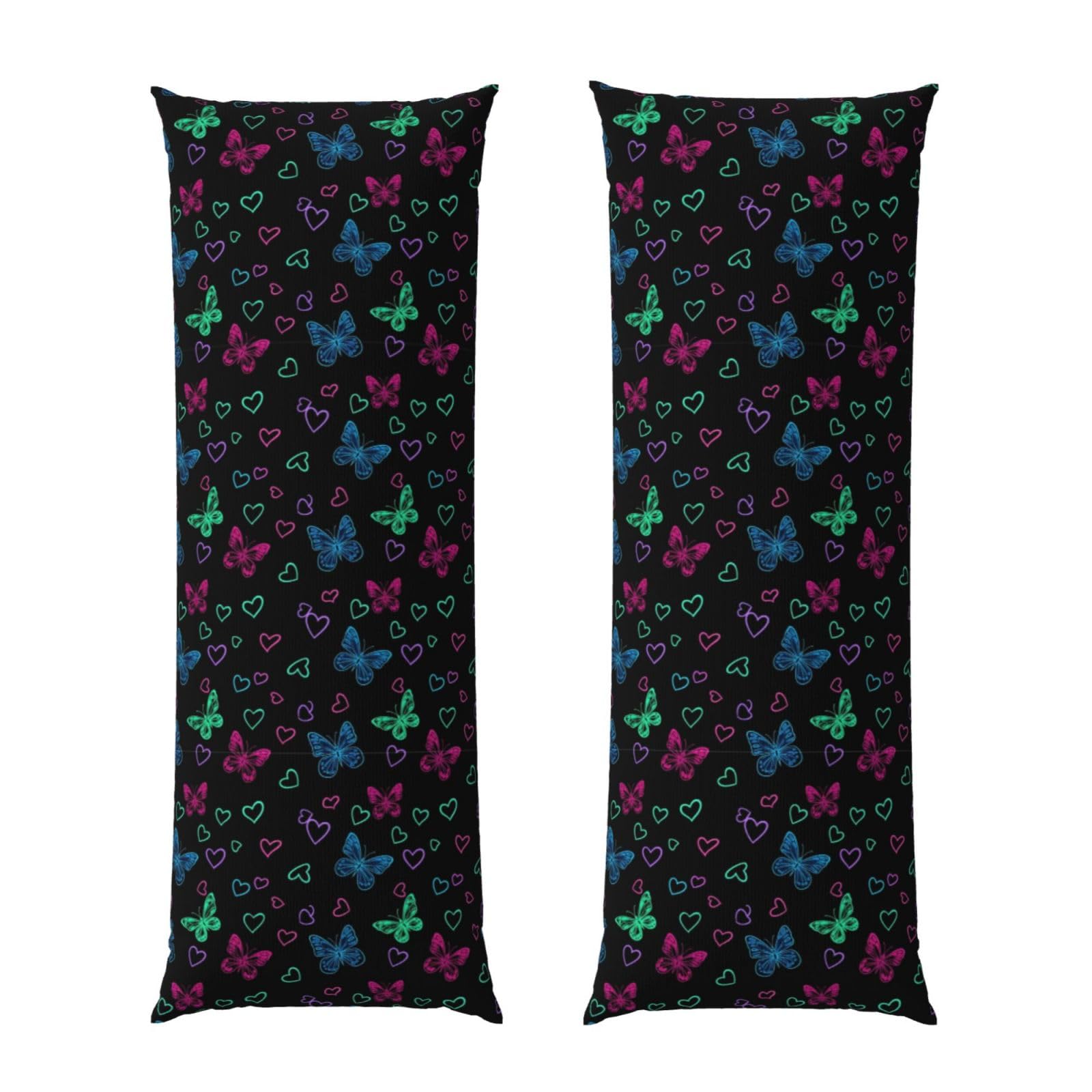 Body Pillow Cover 20x54, Trippy Goth Magic Butterfly, Soft Microfiber Long Pillowcase with Zipper Closure, Breathable Protector for Bedroom Sofa Couch Sleeping