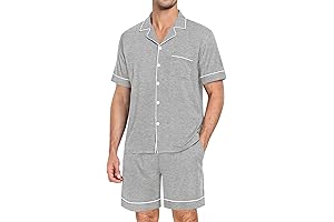 Mens Summer Pajamas Short Set - Luxurious Comfort for Warm Nights