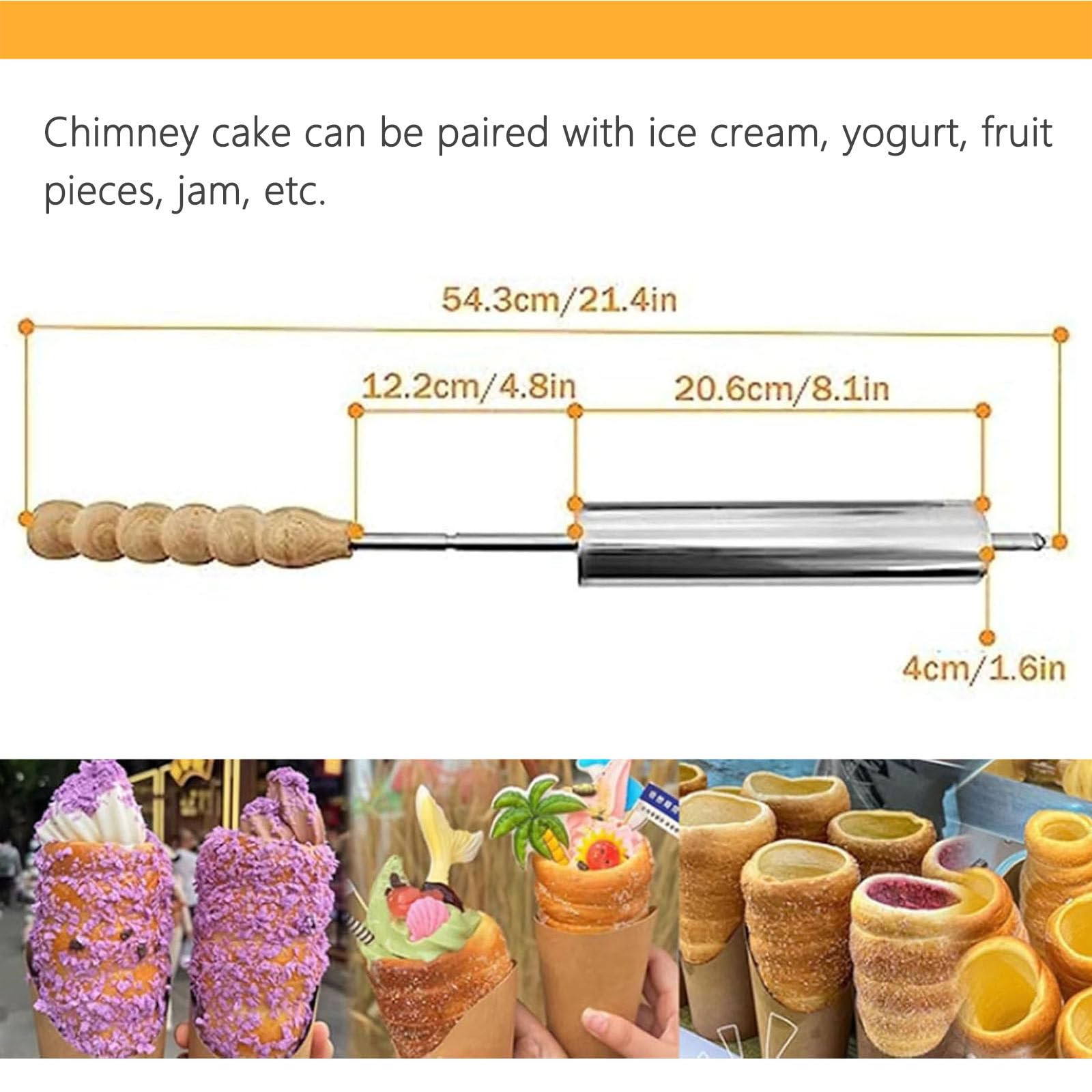 Horno Eléctrico Comercial con Chimenea, 1500 W, con Moldes Antiadherentes para Conos De Helado, Panecillos, Pasteles, Repostería Profesional Y Casera.