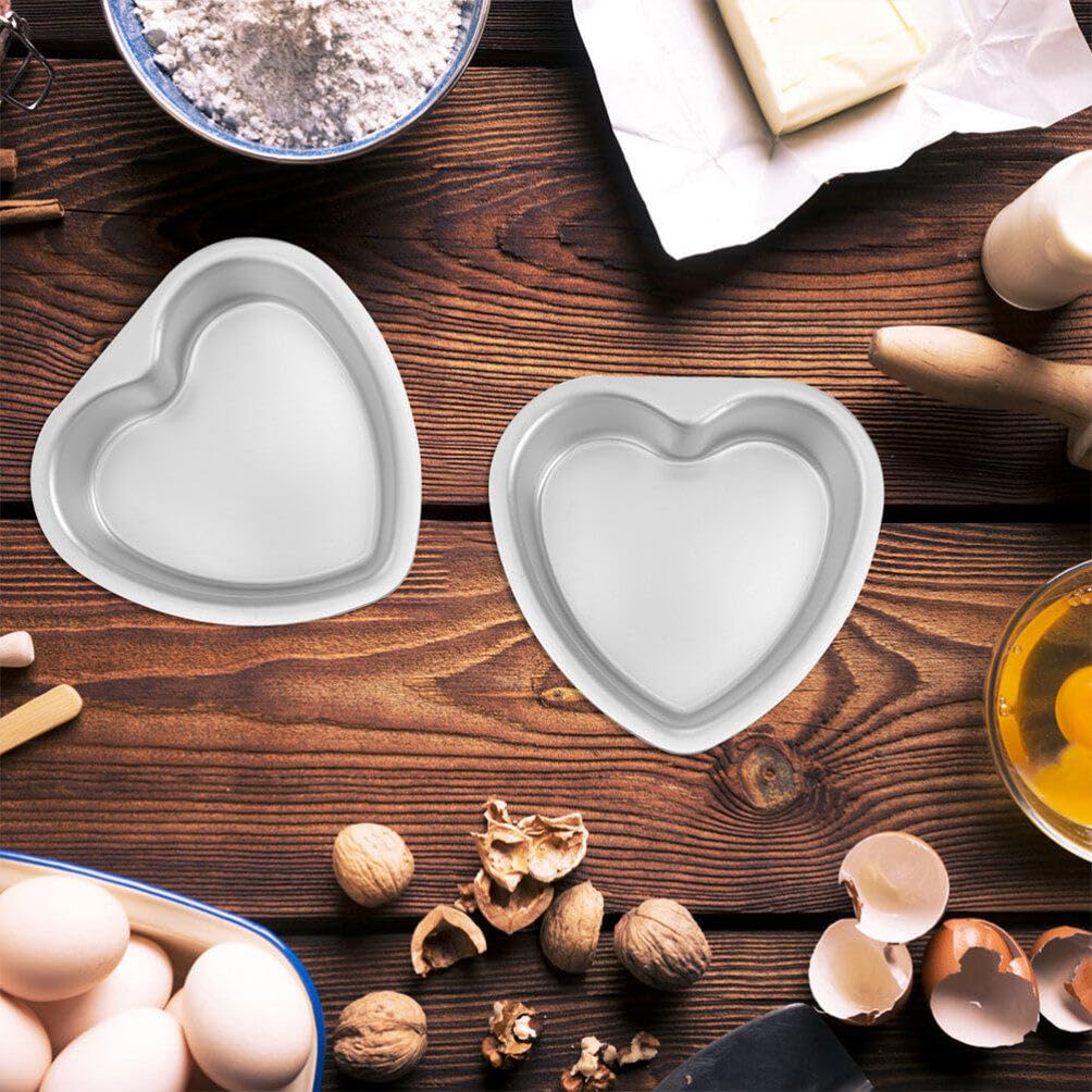 2pièces Moules à Gâteaux Forme de Cœur Lot de Cercles Profonds Moules à Pâtisserie pour Cuisine Réutilisables