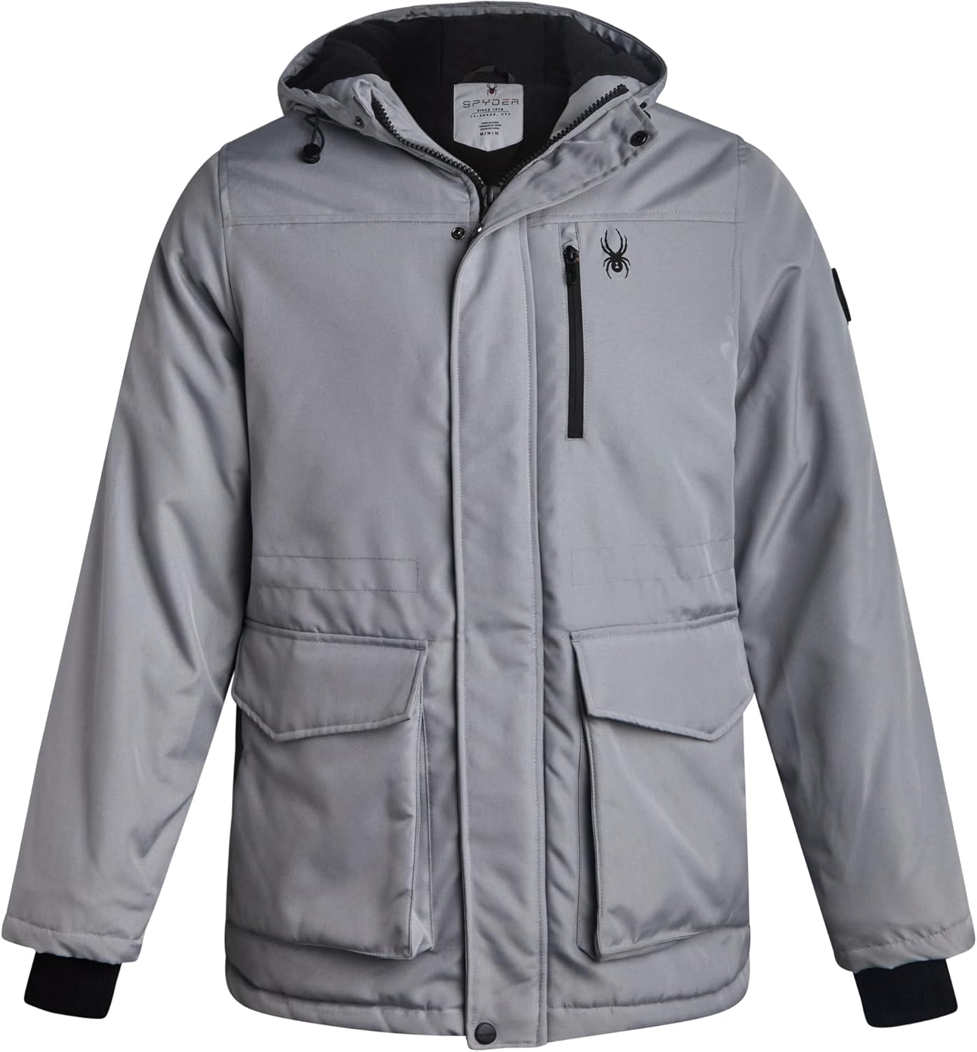 Spyder Mens Winter Coats – Polar Fleece Jacket Parka Down Winter Coat Wind Resistant Waterproof Hooded Jackets for Men