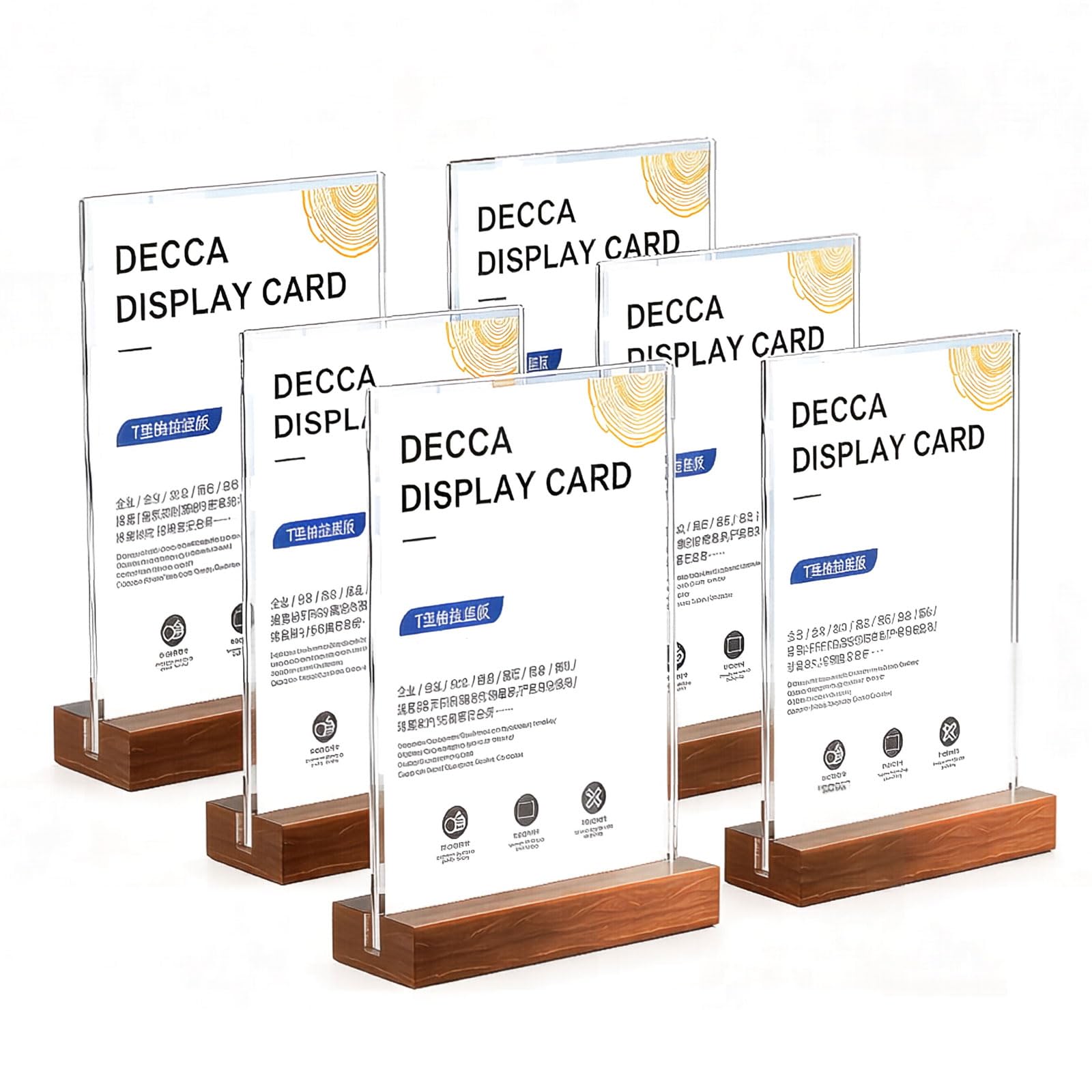 6 Pack Soporte de Sobremesa A4 Soporte Acrílico para Carteles en Forma de T,Doble Cara Transparente Soporte de Sobremesa Soporte Publicitario para recepción,Oficina,Restaurante,Hotel
