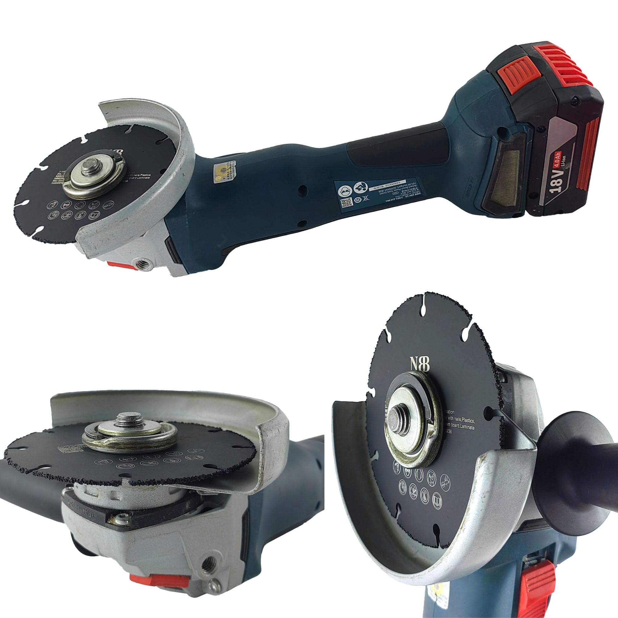 NBB Disco de corte de carburo para corte en madera con clavos laminado plástico y placa de yeso perfiles de aluminio hoja de carbur sierra de carburo de tungsteno para Amoladora fácil uso (10, 76mm)