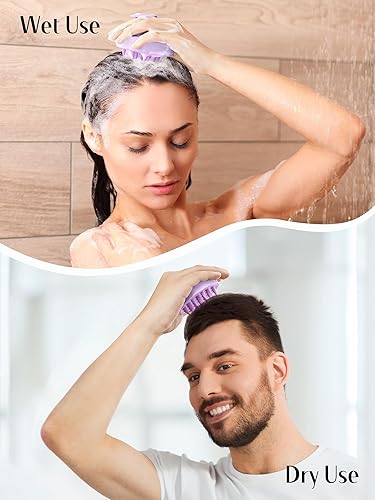 Miniatura 4 de HEETA Masajeador de cuero cabelludo para el crecimiento del cabello, cepillo de champú, exfoliante del cuero cabelludo con cerdas de silicona