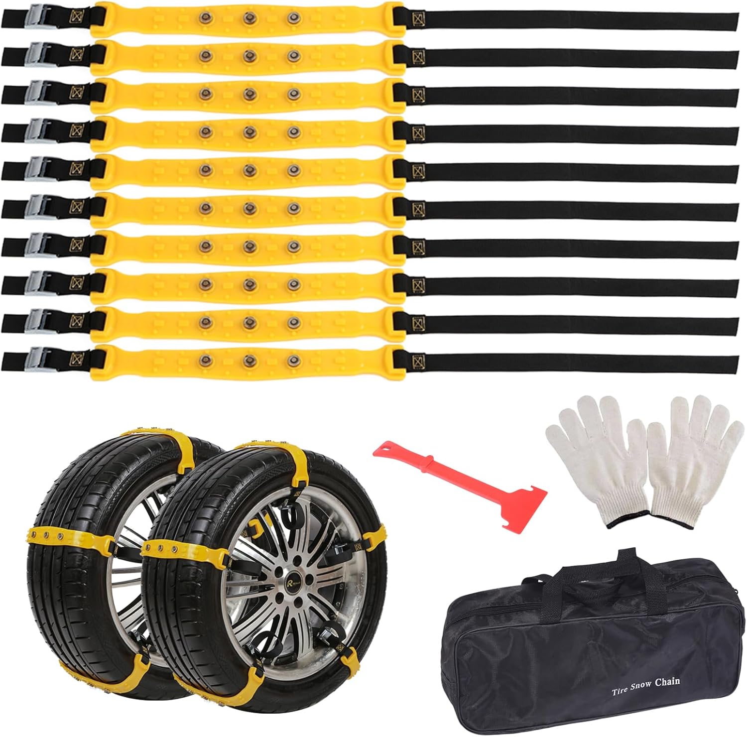 10 Pack Snow Tire Chains for Car Universal Emergency Anti Skid Security Chains,Traction Mud
